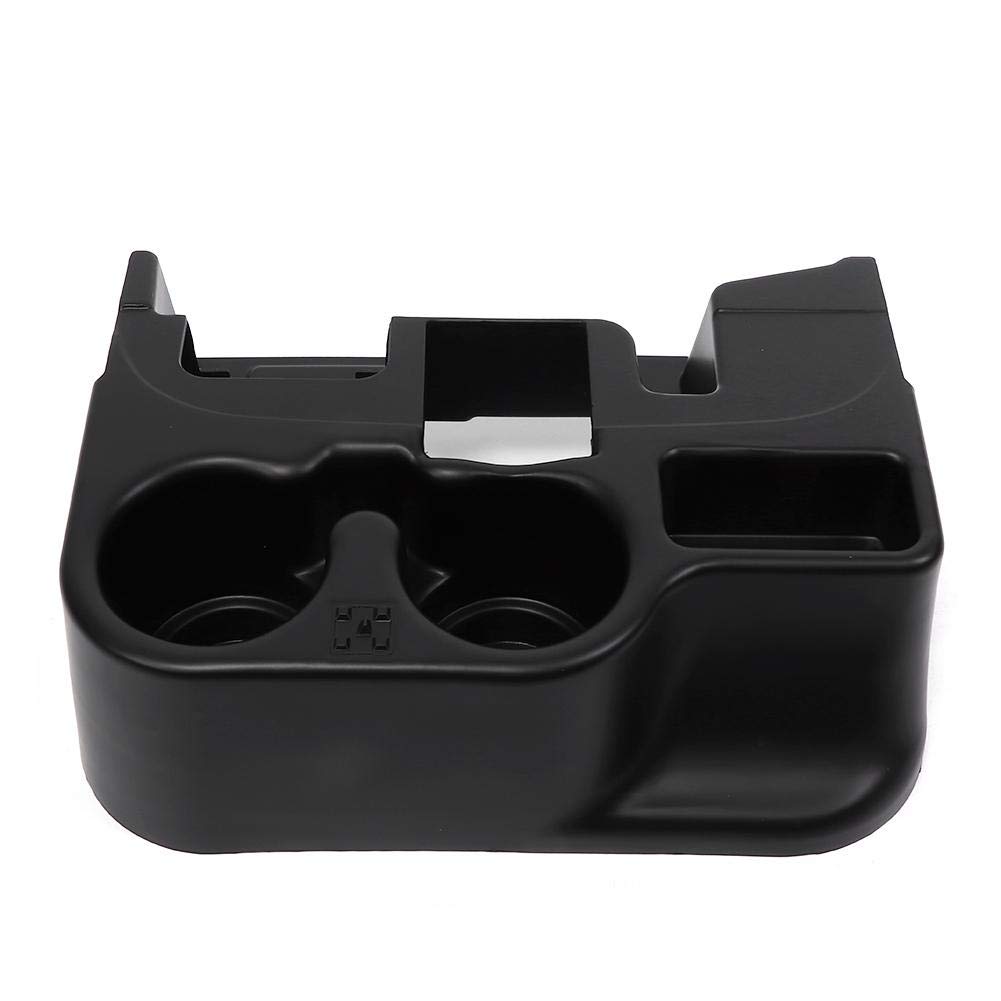 Black Center Console Tray Storage Box with Cup Holder - Fits Dodge Ram 1500 2500 3500 (2003-2012 Models) - Perfect for Organizing Car Accessories, Snacks & Drinks on Road Trips