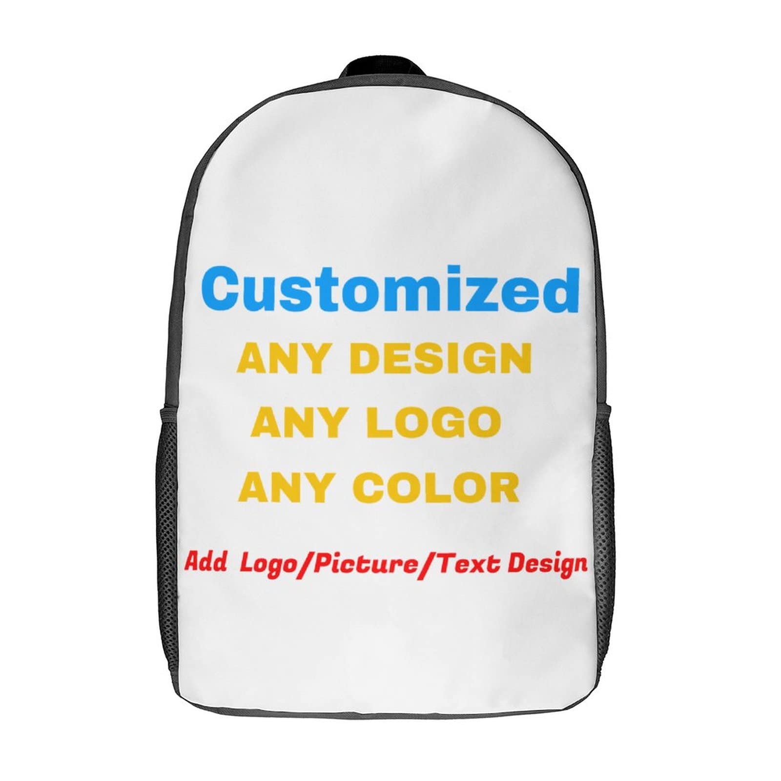 Custom Personalized 17 Inch Travel Laptop Backpack - Add Your Design, Picture, Logo & Text - Durable School, Hiking & Daypack Shoulder Bag for Men, Women, Boys & Girls - Perfect for Work, College, Commuting & Outdoor Adventures