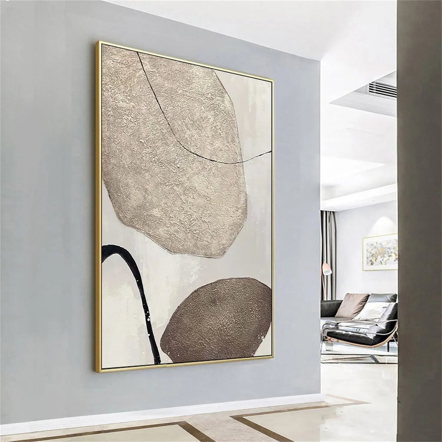 Abstract Tranquility Art Painting - Modern Wall Decor for Living Room, Bedroom & Office - Handmade Canvas Artwork #WS161