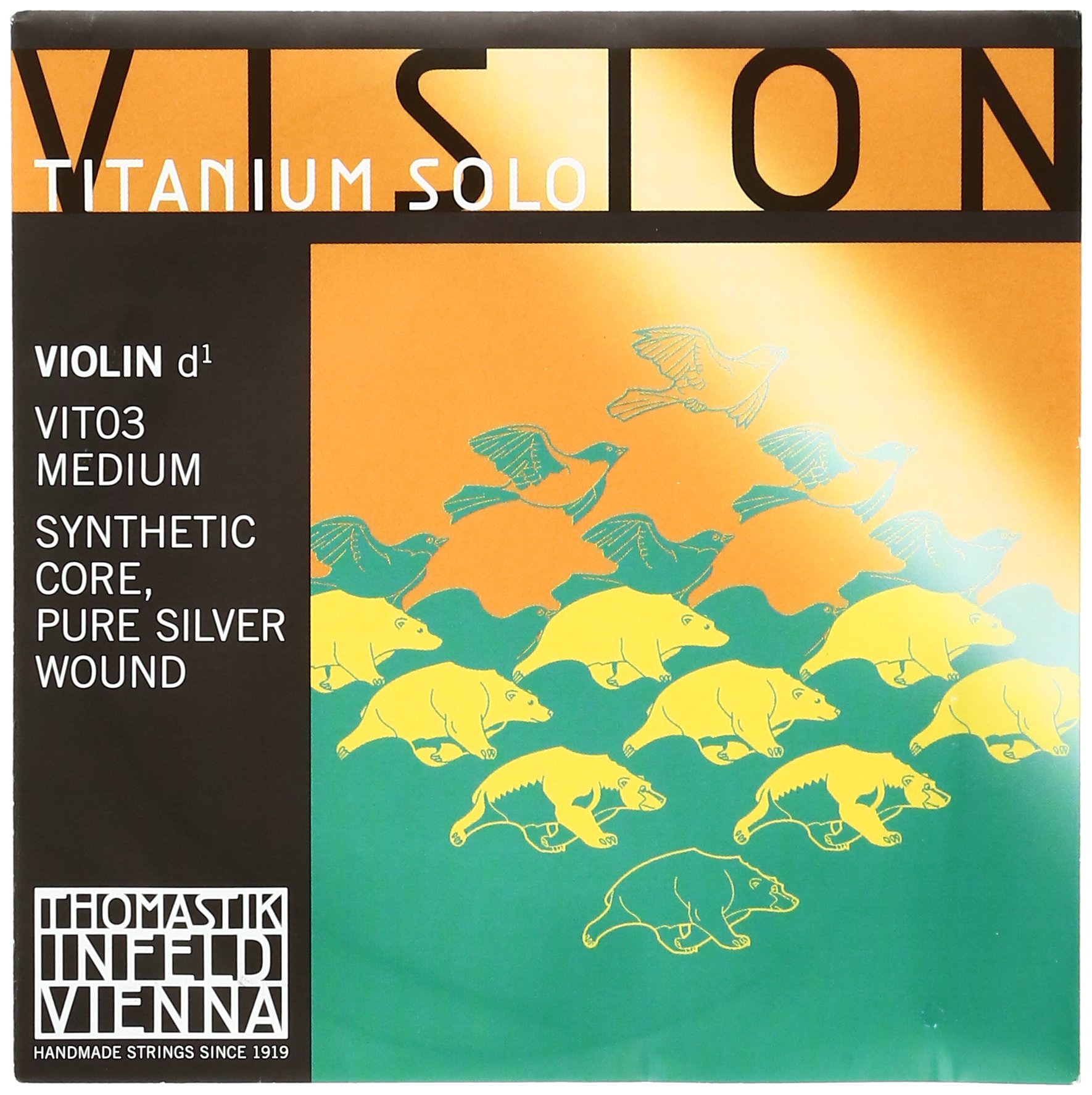 Thomastik-Infeld Vision Titanium Solo Violin D String for 4/4 Violin - Premium Titanium Alloy String VIT03 - Perfect for Professional Performances & Solo Practice