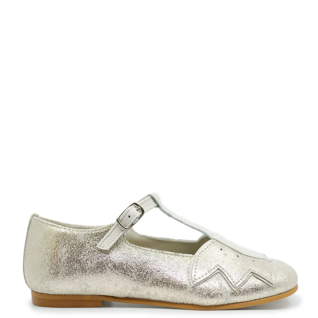 Sonatina Gold Brushed Butterfly Mary Jane Shoes for Girls - Elegant Flats for Weddings, Parties & Special Occasions