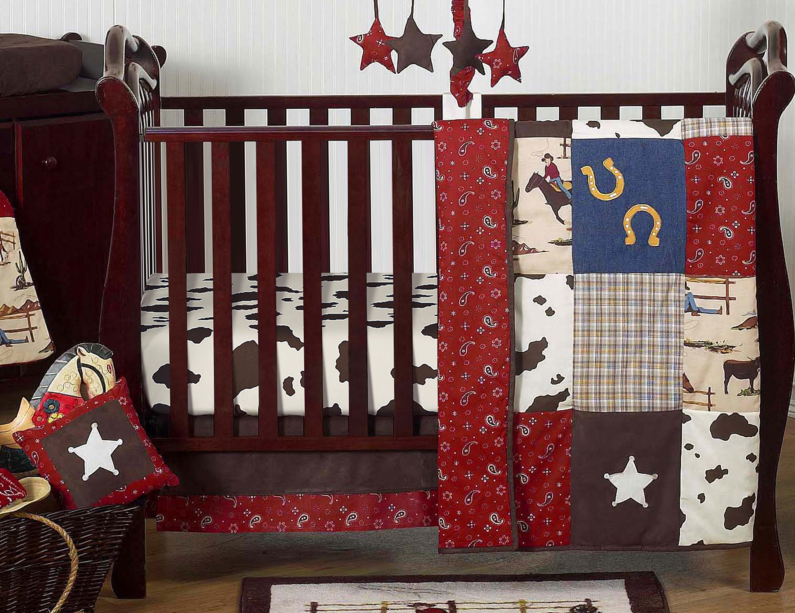 Sweet Jojo Designs Wild West Western Horse Cowboy Baby Boy 11-Piece Crib Bedding Set - Perfect for Nursery, Baby Shower Gift & Western-Themed Room Decor