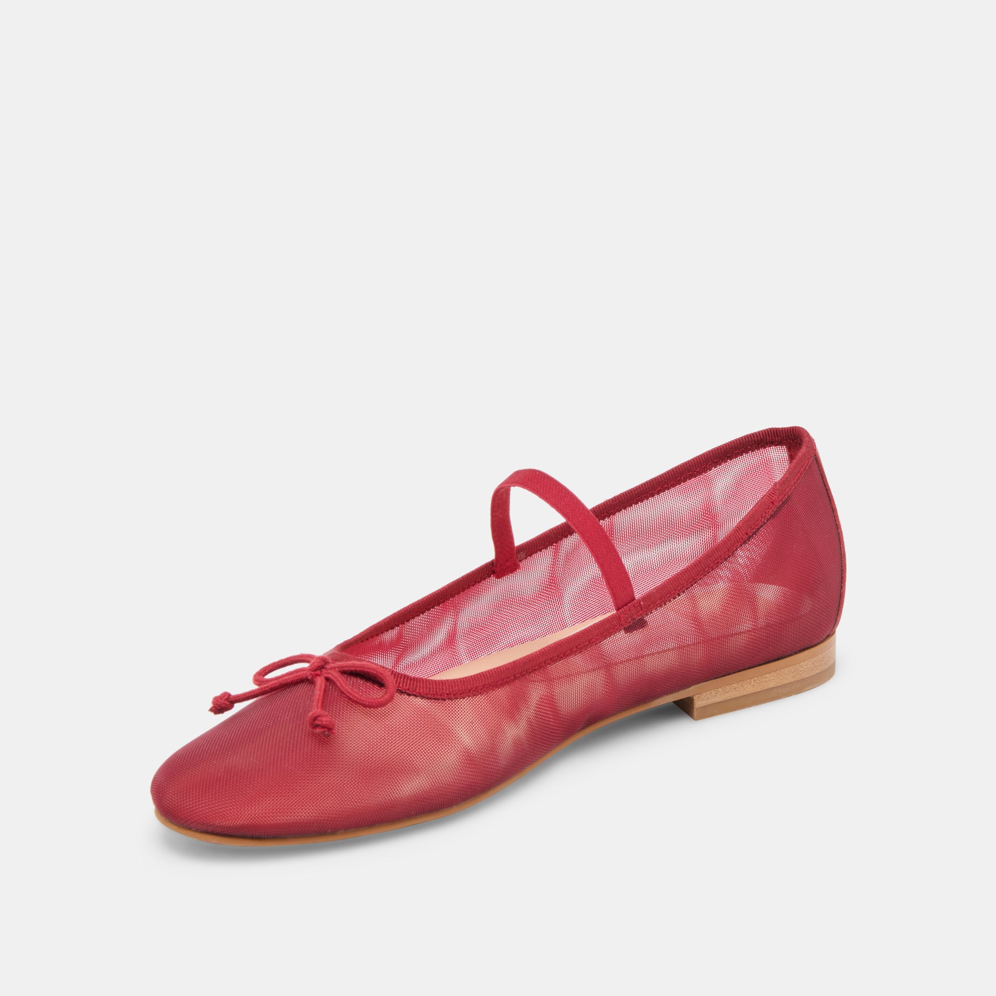Cadel Women's Ballet Flats - Crimson Mesh Comfortable Slip-On Shoes for Casual Wear, Work & Travel