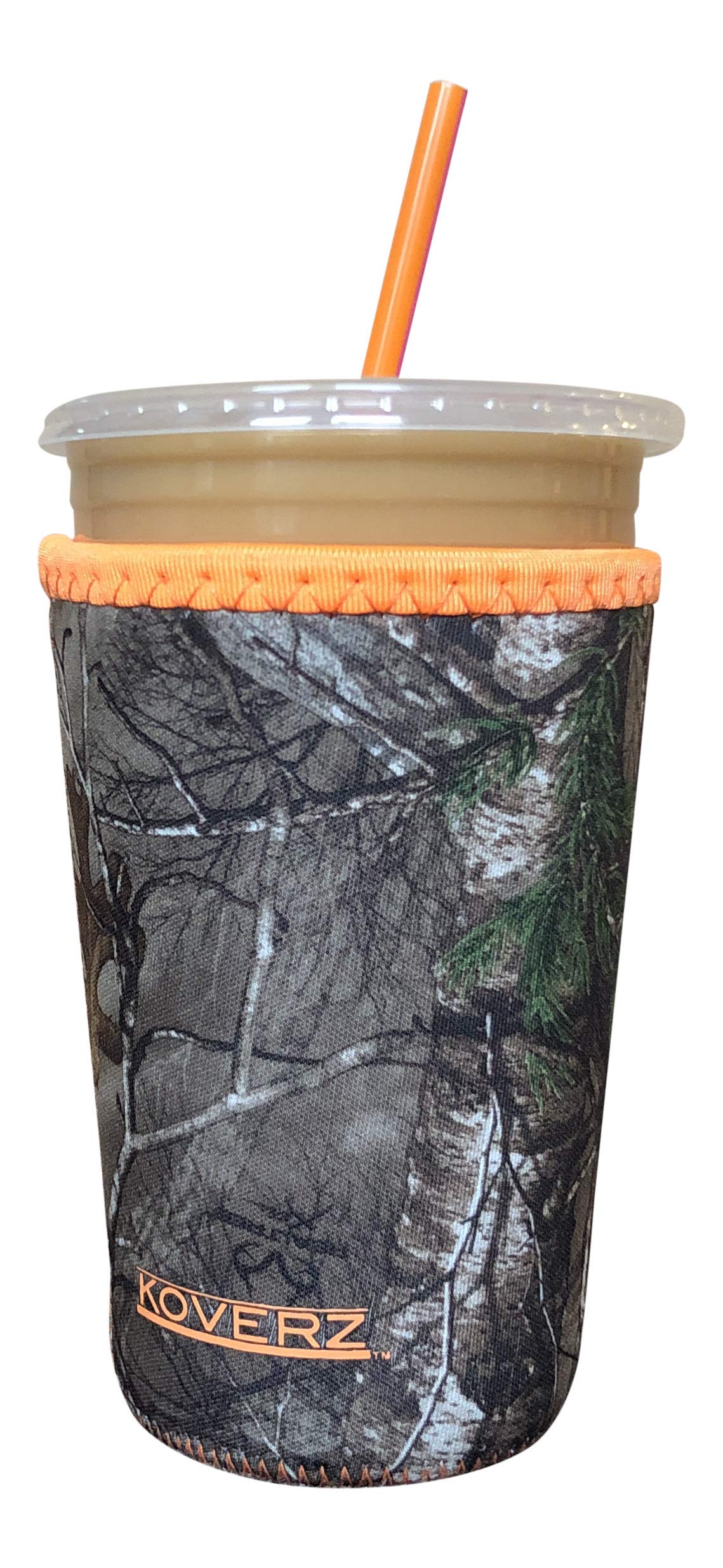 Koverz Insulated Neoprene Coffee Cup Sleeve for 24 Oz Iced Coffee - Washable & Reusable Coffee Accessory in Medium Realtree Camo - Perfect for Office, Travel, and Outdoor Coffee Lovers
