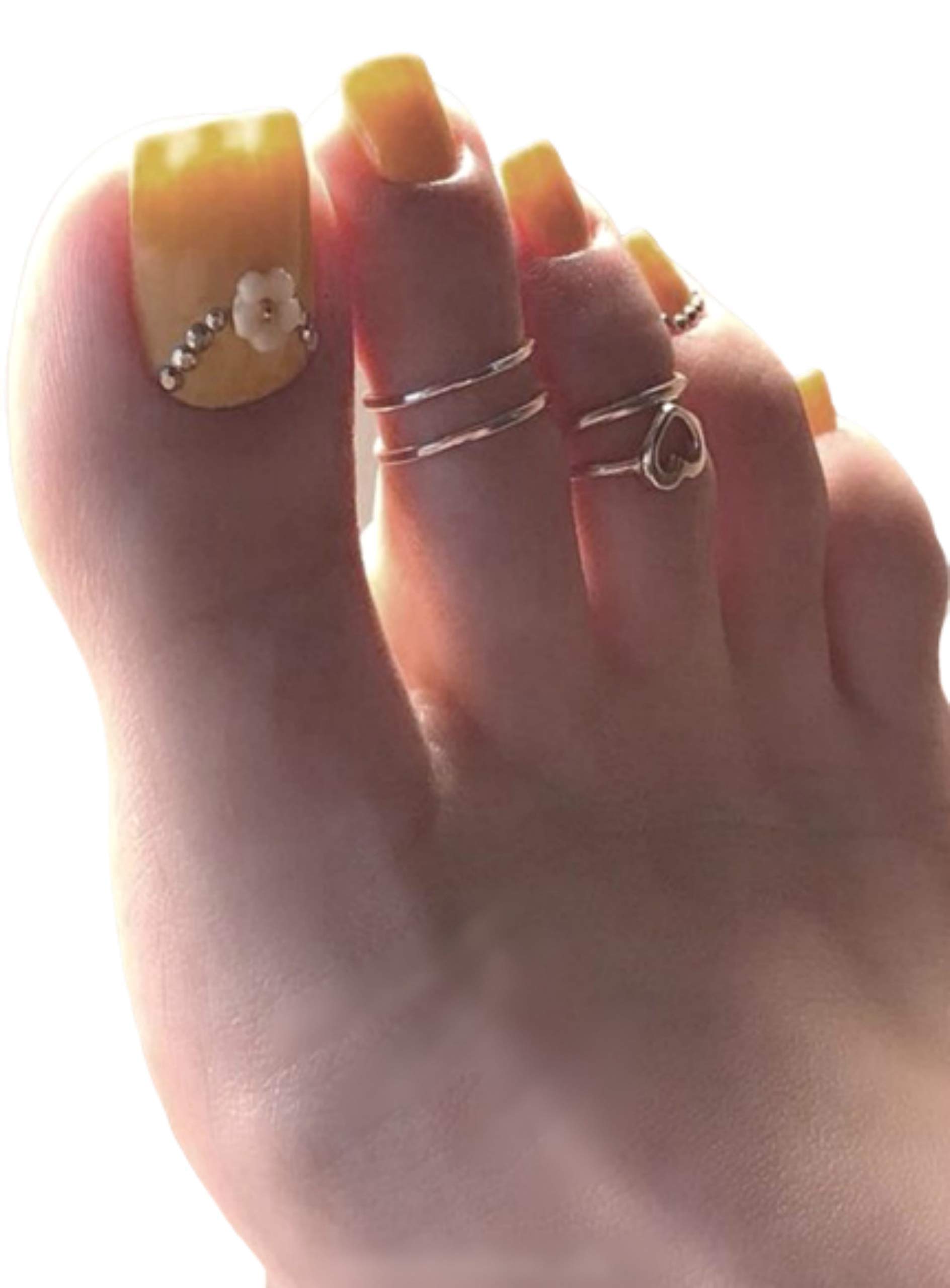 14K Gold Filled Adjustable Toe Rings for Women - Heart Design 3-Pack Set | Comfortable & Stylish Foot Jewelry for Beach, Summer, Wedding & Everyday Wear