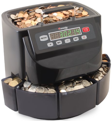 Cassida C200 Digital Coin Sorter and Counter Machine with Rolling Function - Perfect for Banks, Retail Stores, and Small Business Cash Management