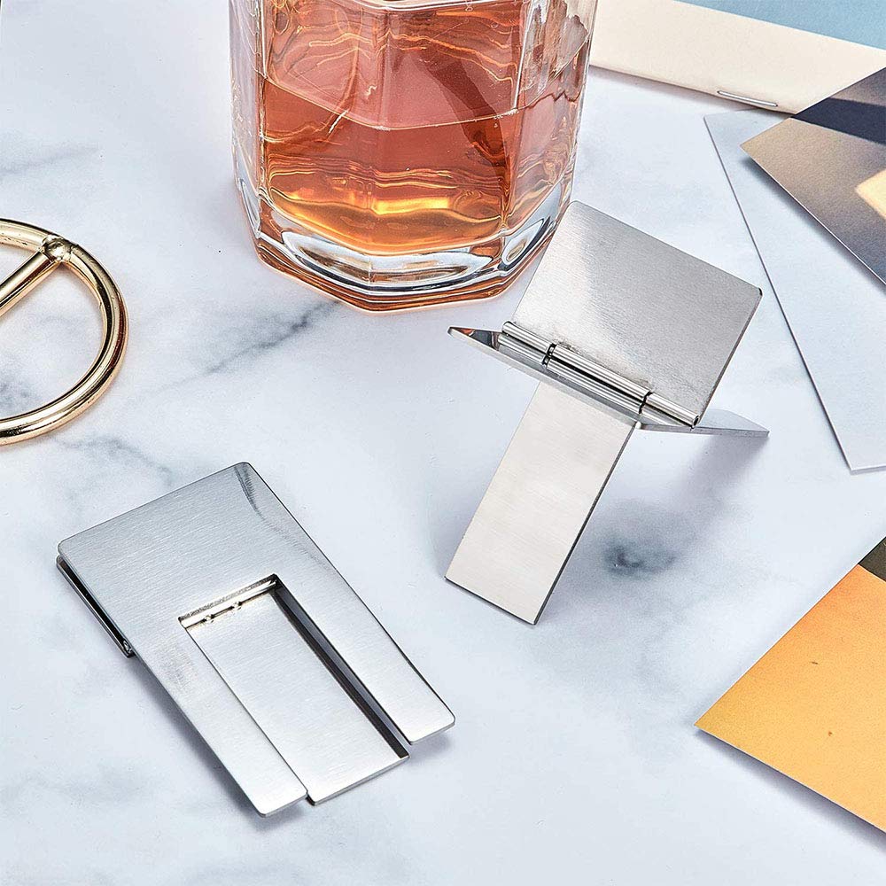 Premium Stainless Steel Foldable Cigar Holder Stand - Portable Pocket Size Cigar Rack & Cigarette Display Stand (Silver) - Perfect for Travel, Home Bars, and Outdoor Smoking Accessories