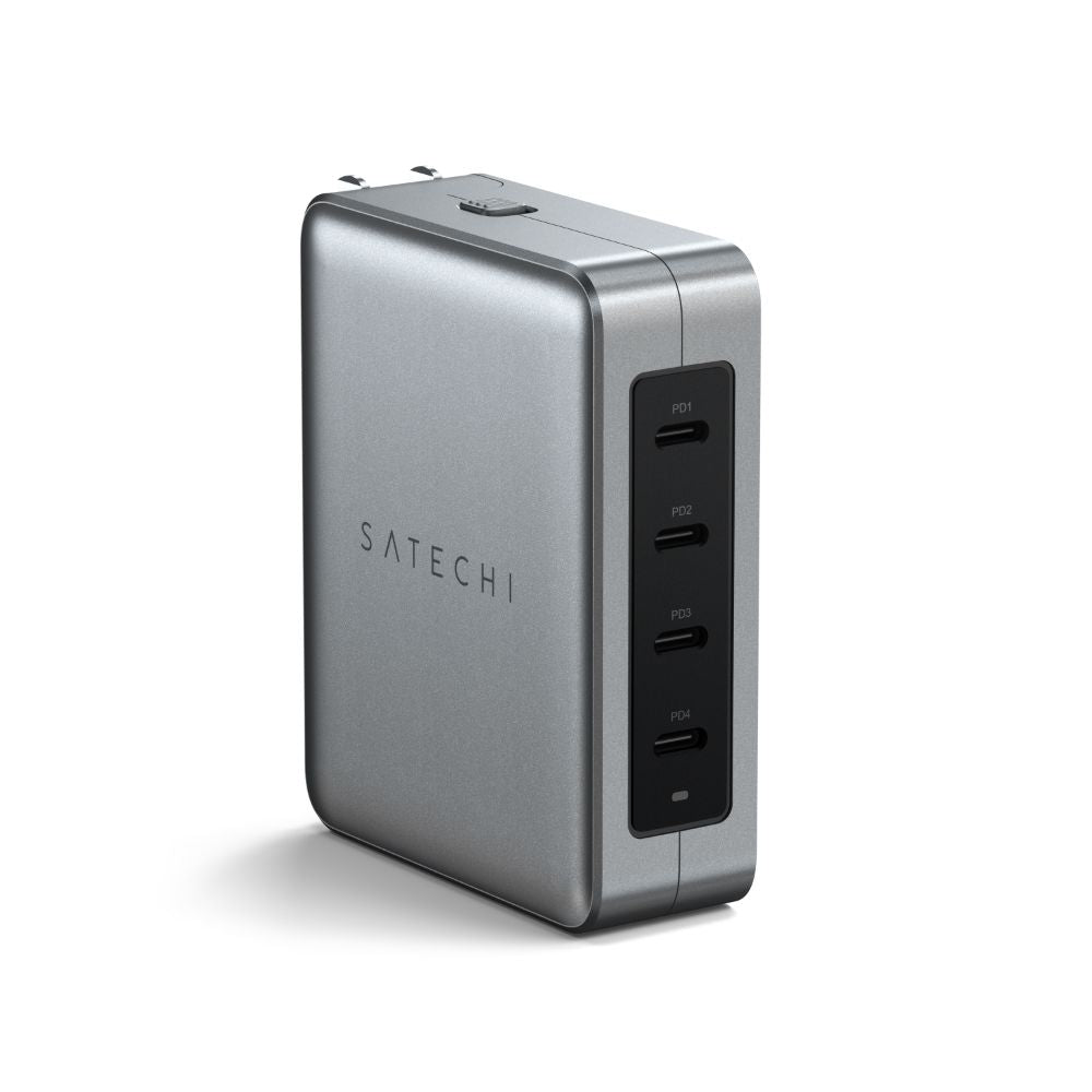 Satechi 145W USB C 4-Port GaN Fast Travel Charger - Compact & Powerful Charging for MacBook, iPhone, iPad - Perfect for Business Trips, Airports & Home Office Use