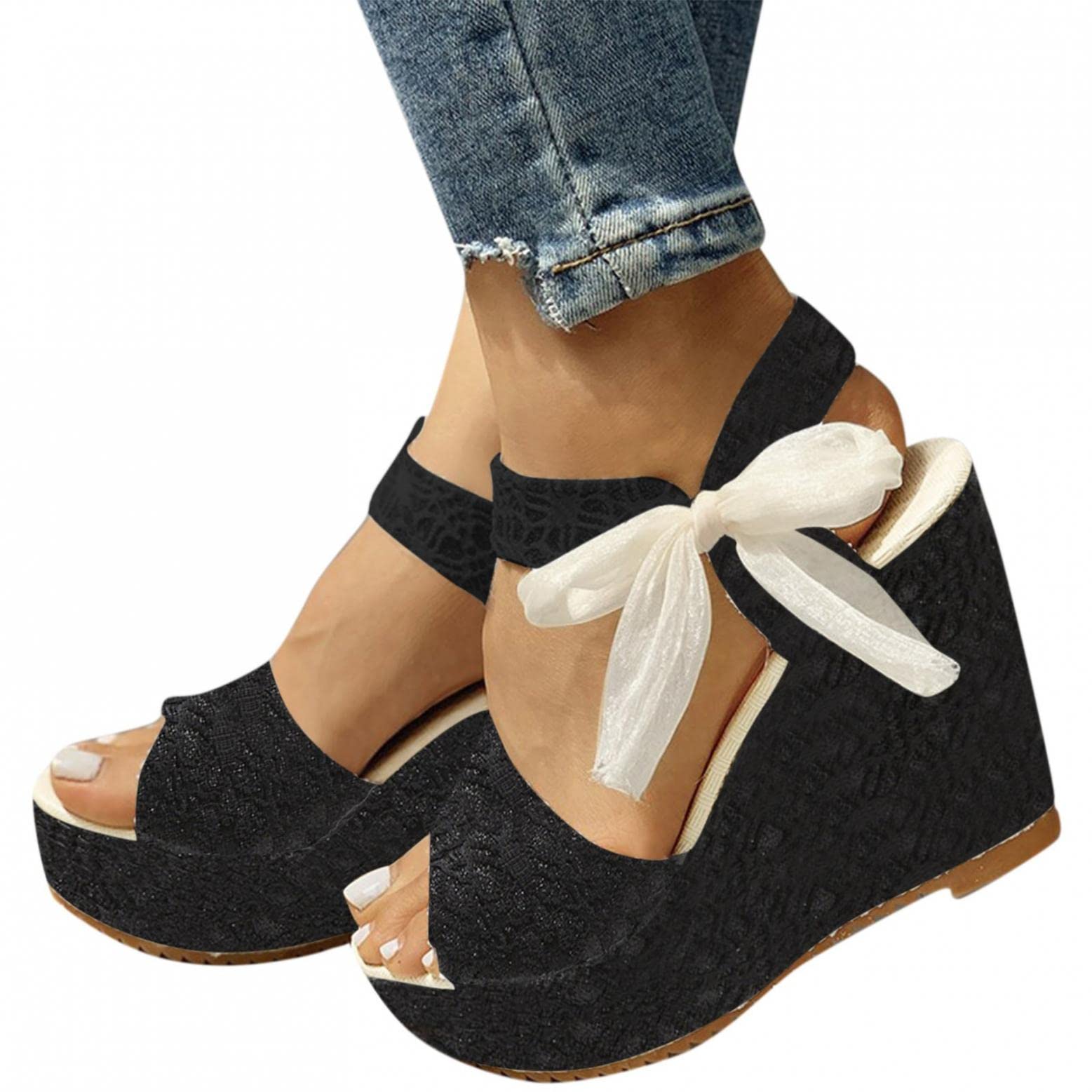 UMIYI Women's Casual Summer Wedge Sandals - Hollow Out Ankle Strap Covered Toe Sandals for Women & Girls | Perfect for Beach, Vacation, and Everyday Wear