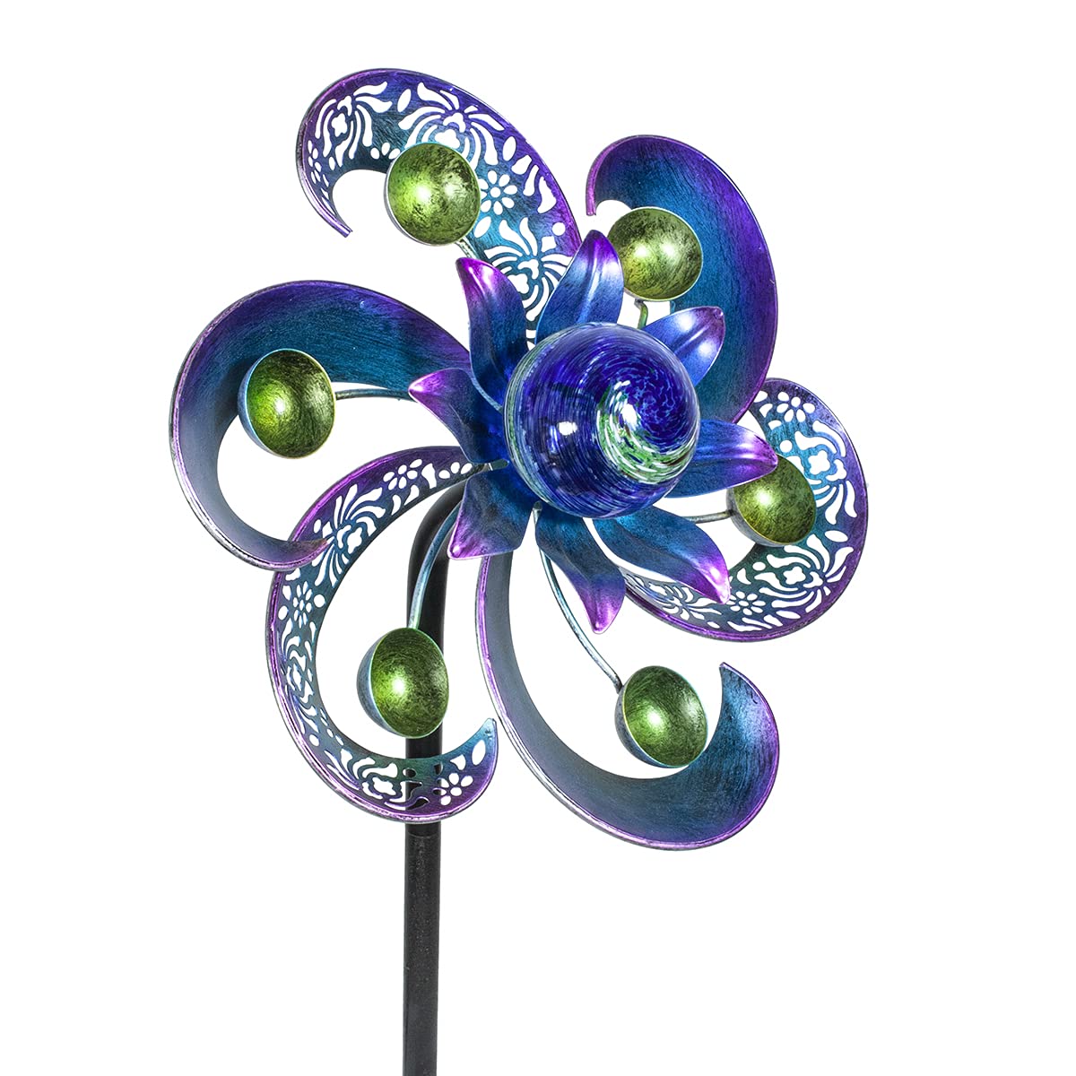 Echo Valley 2155M Illuminarie Apostrophe Pinwheel Outdoor Decor for Yards and Gardens - 8 x 11.63 x 37 Inches - Colorful Wind Spinner for Patio, Lawn & Backyard Decoration - Perfect for Summer Parties, Weddings & Landscape Lighting