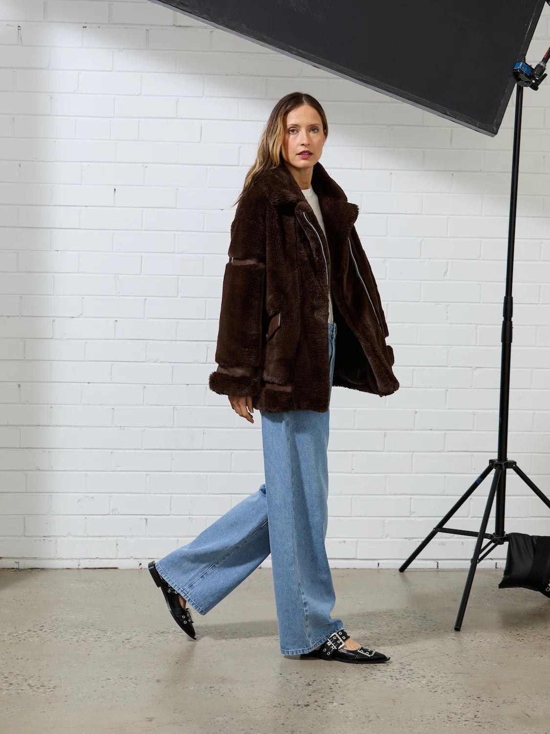 Ena Pelly Women's Clover Faux Fur Jacket - Cozy Winter Coat for Women, Soft Vegan Fur Outerwear - Perfect for Cold Weather, Parties & Date Nights
