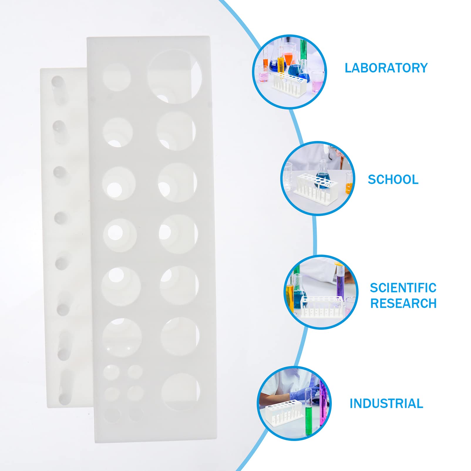 1pc Plastic Test Tube Rack - Laboratory Tube Holder for 6/12/24 Tubes, Durable Test Tube Stand with Stable Base for Science Experiments, School Labs & Home Chemistry Use
