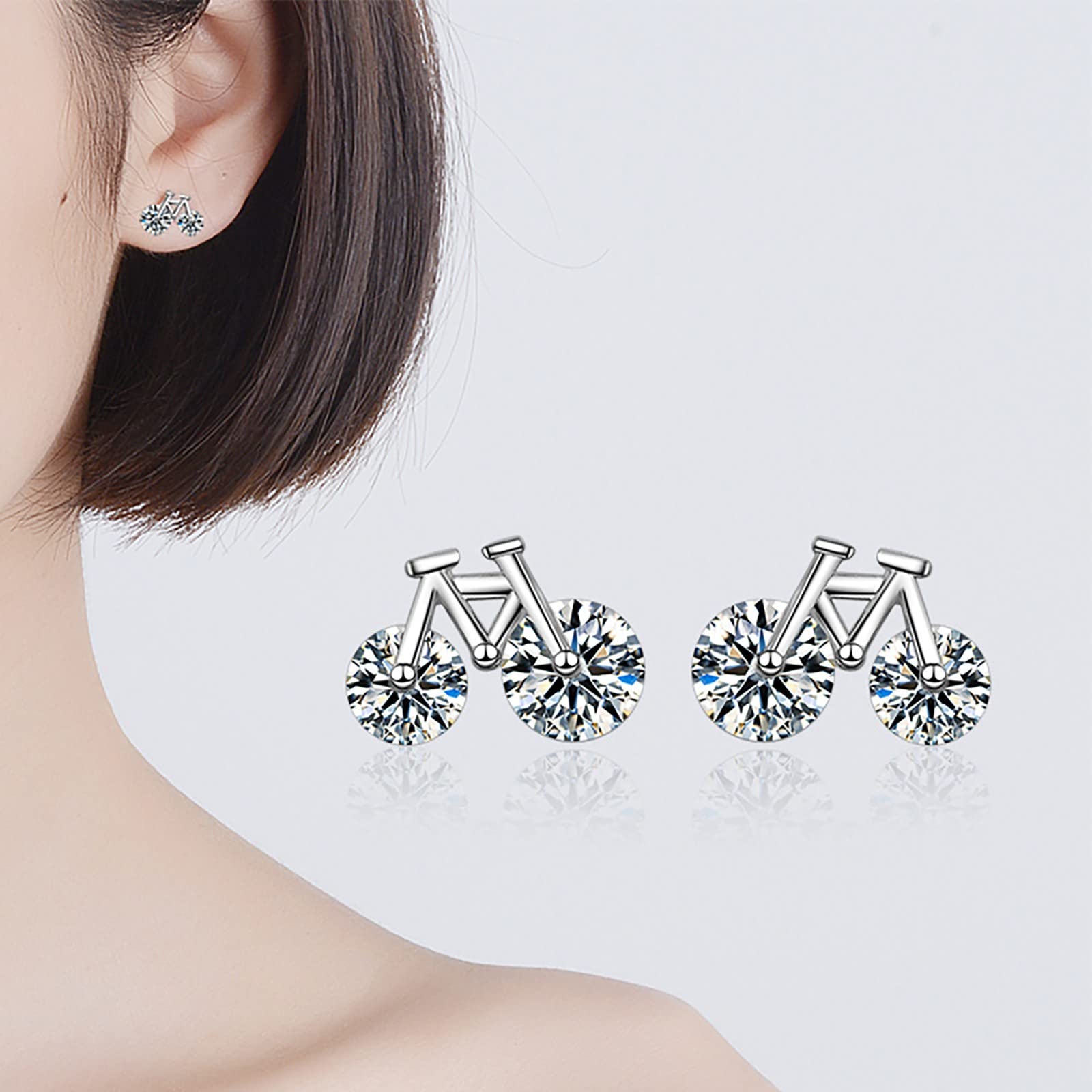 Stylish Dangle Hoop Earrings for Women & Men - Fashionable Body Piercing Jewelry, Creative Bicycle Stud Earrings - Perfect for Parties, Dating & Everyday Wear