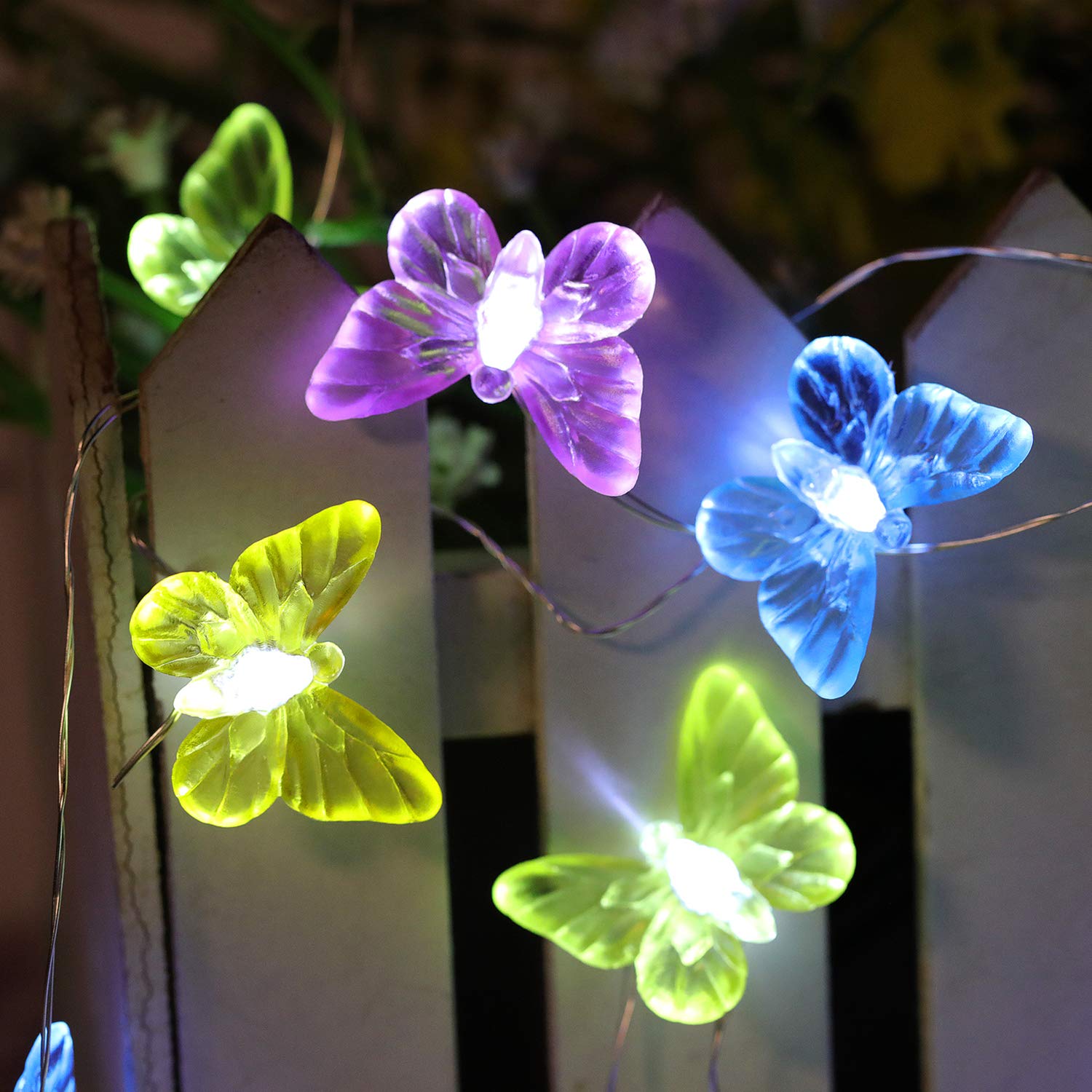 Butterfly String Lights - 40 LED USB Plug-in with Remote Control, 8 Lighting Modes, 21.1ft Waterproof Fairy Lights for Indoor Outdoor Garden, Patio, Party, Wedding, Christmas Decor | Perfect for Bedroom, Backyard, Holiday & Festival Decorations