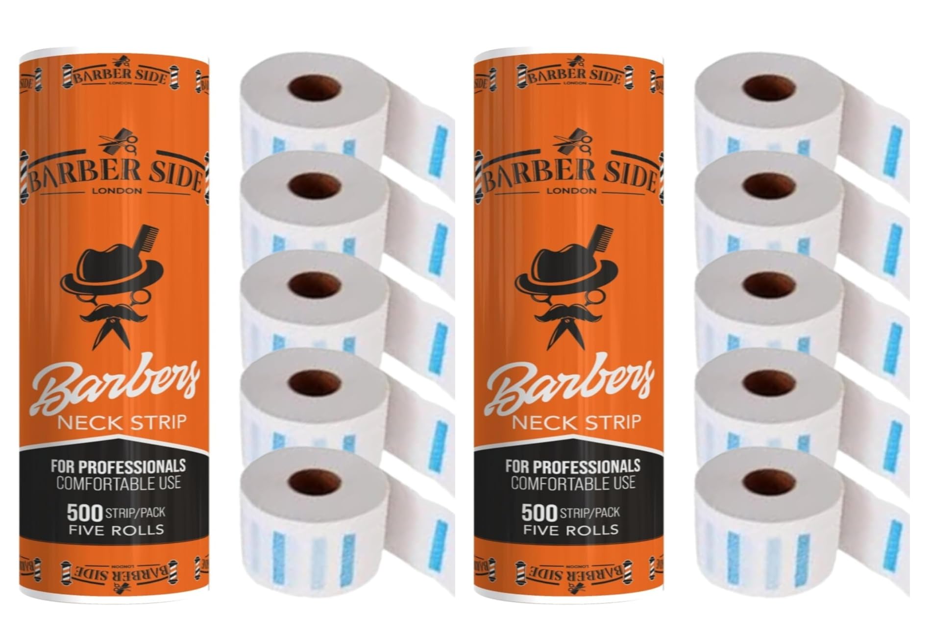 ICAN LONDON 10 Rolls Barber Neck Strips Tape - 1000 Disposable Hairdressing Neck Paper for Salon & Barbershop | Strong & Durable Barber Supplies | Perfect for Haircuts, Shaving & Styling Services