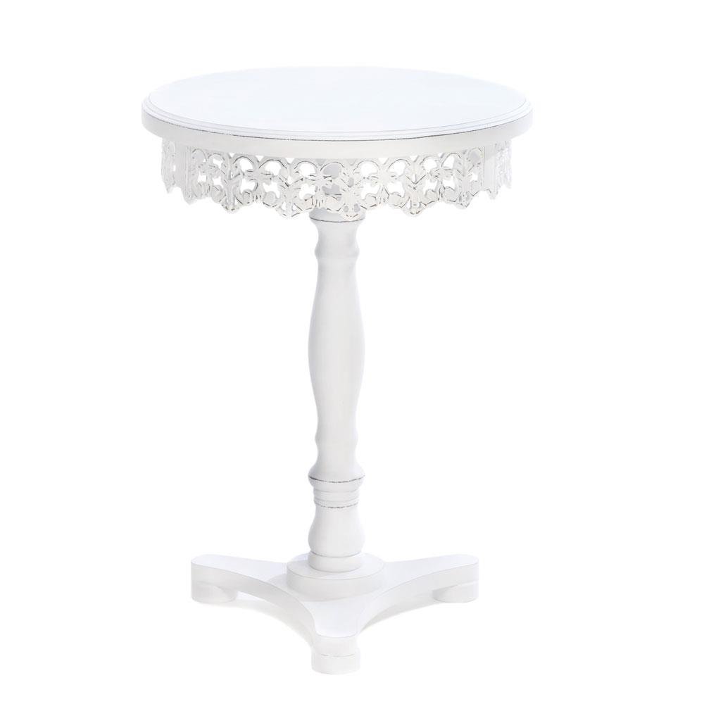 Flourish Pedestal Round Patio Table - Indoor Outdoor Accent Side Table for Garden, Balcony & Deck Decor | Perfect for Coffee, Plants & Outdoor Dining