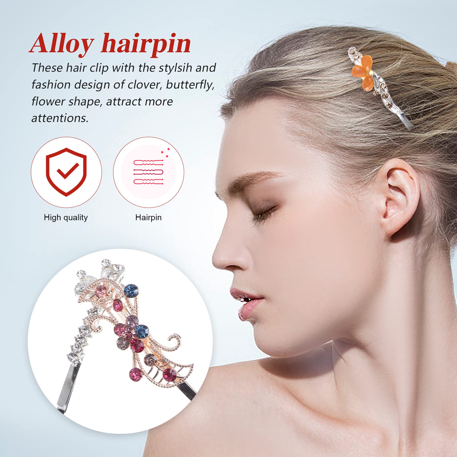 38 Pcs Glitter Barrettes Hair Clips for Women & Girls - Sparkly Metal Hair Accessories for Toddlers, Party, Weddings & Special Occasions - Gold Leaf Design Hair Clips for Girls, Teens & Adults