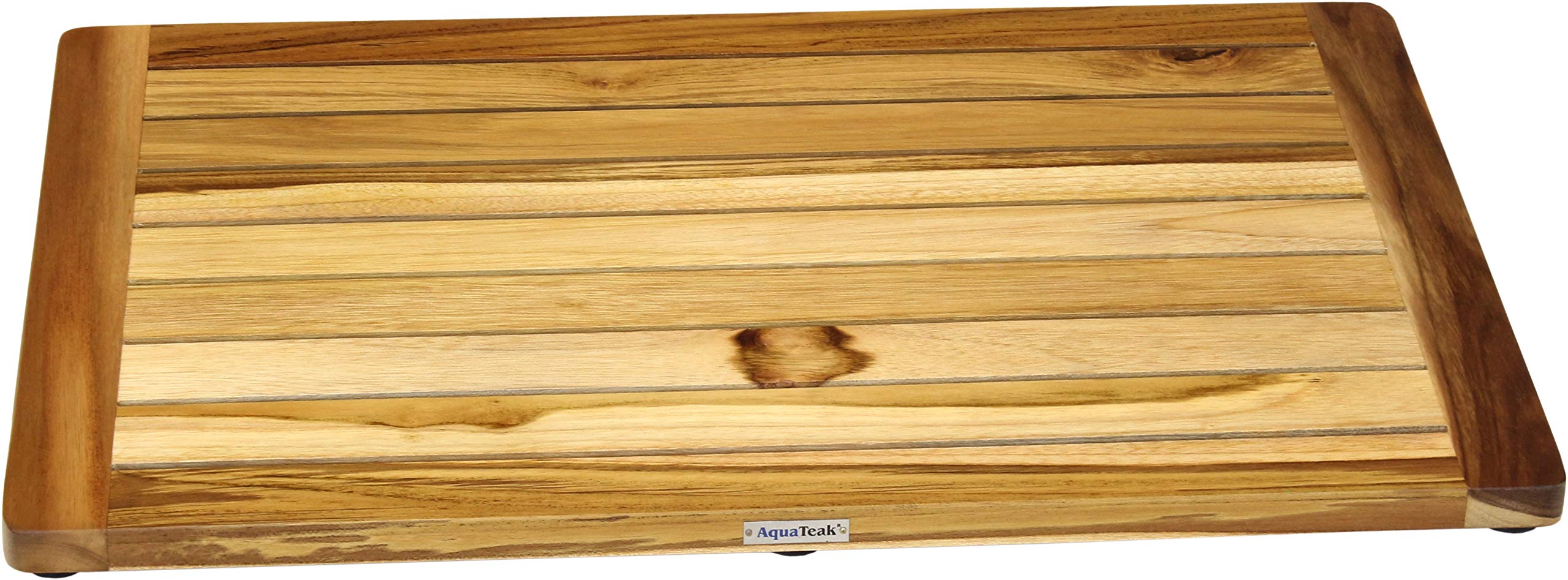 Premium Teak Wood Bath & Shower Mat - Natural Spa Shield for Wet Areas - Non-Slip Wooden Floor Mat for Bathroom, Shower, Poolside & Sauna Use