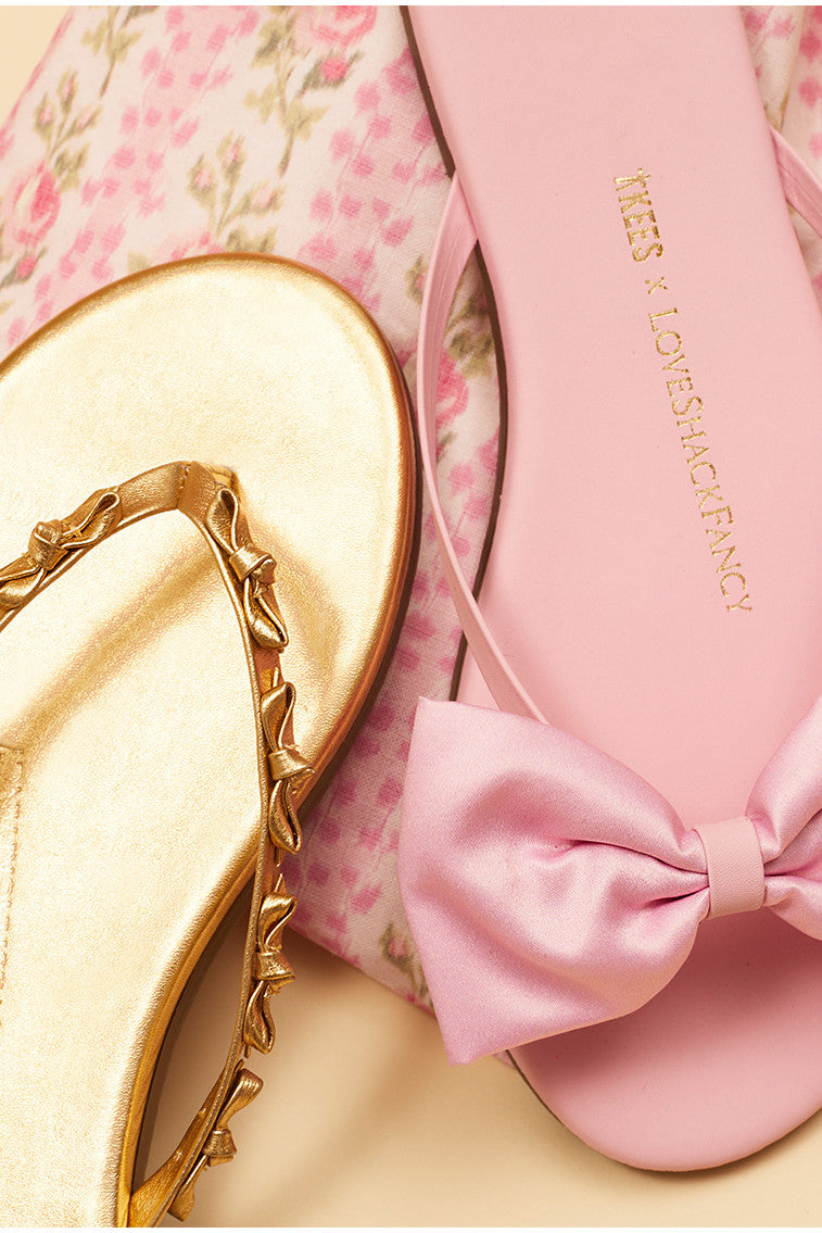 LoveShackFancy x Tkees Oversized Bow Sandals for Women - Elegant Summer Slide Sandals with Adjustable Straps | Perfect for Beach, Vacation, and Casual Outings