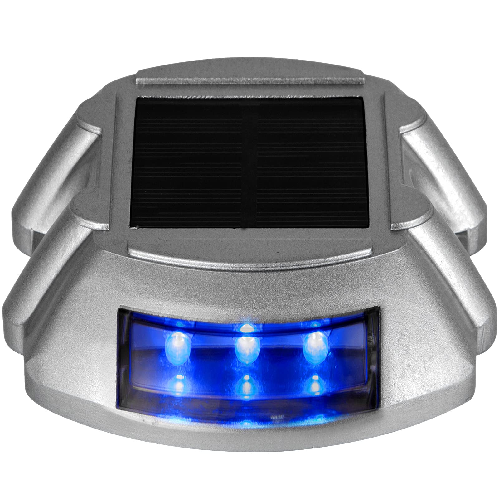 Happybuy 16-Pack Solar Driveway Lights - Bright Blue LED Outdoor Path Lights with Screw Mount, Waterproof Wireless Solar Deck Lights for Garden, Walkway, Sidewalk & Steps | Perfect for Nighttime Safety & Landscape Lighting