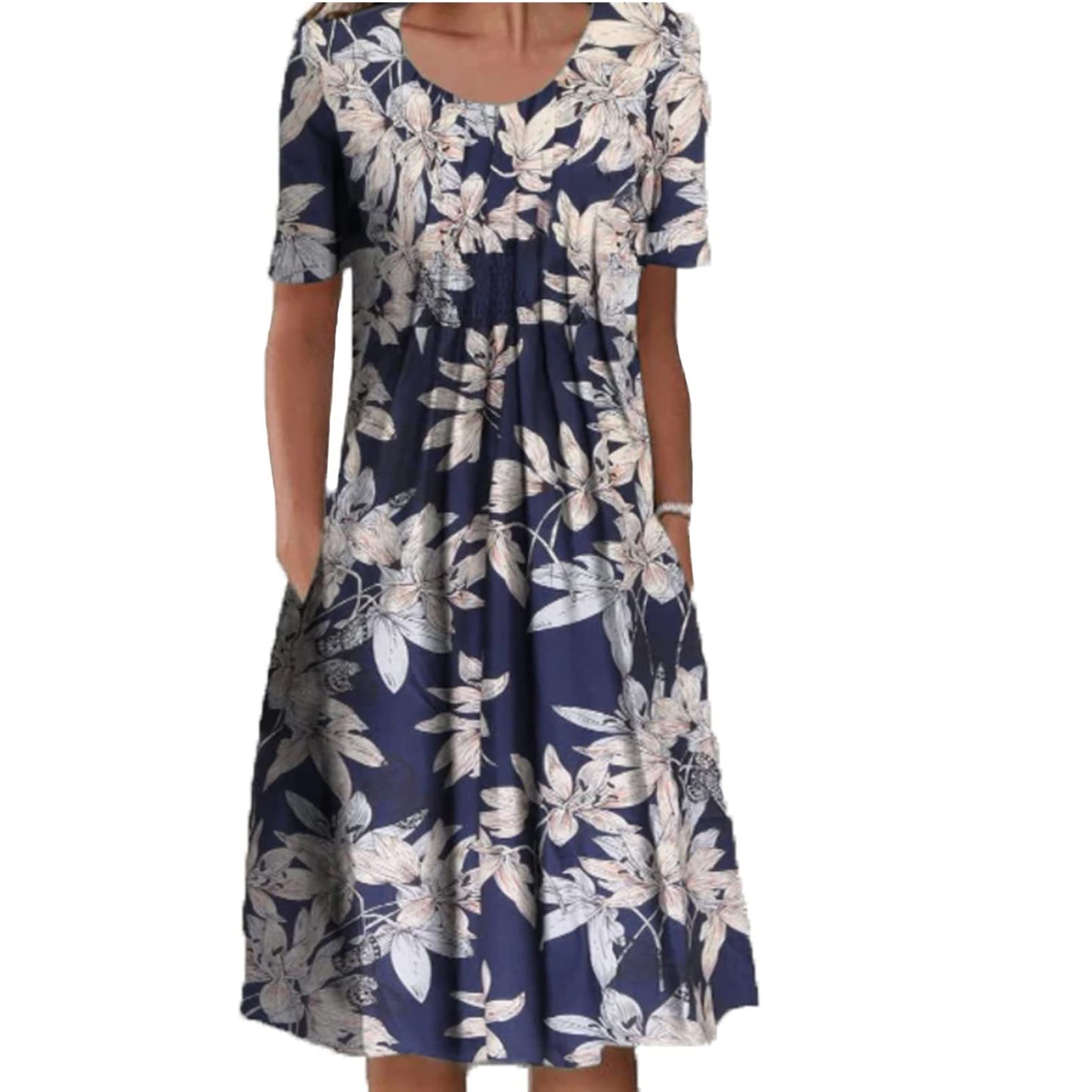 NUOWEN Deuyo Women's Casual Summer Dresses 2022 - Comfortable Flowy Mature Ladies Dress (XL, L) - Perfect for Beach Outings, Garden Parties & Everyday Wear