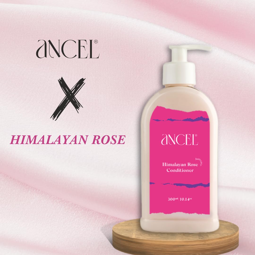 Ancel Himalayan Rose Hair Conditioner 300ml - Hydrating & Volumizing with Rose Hydrosol, Glycerin, Olive Oil & Shea Butter - Deep Cleansing for Men & Women - Perfect for Dry, Damaged Hair & Daily Nourishment