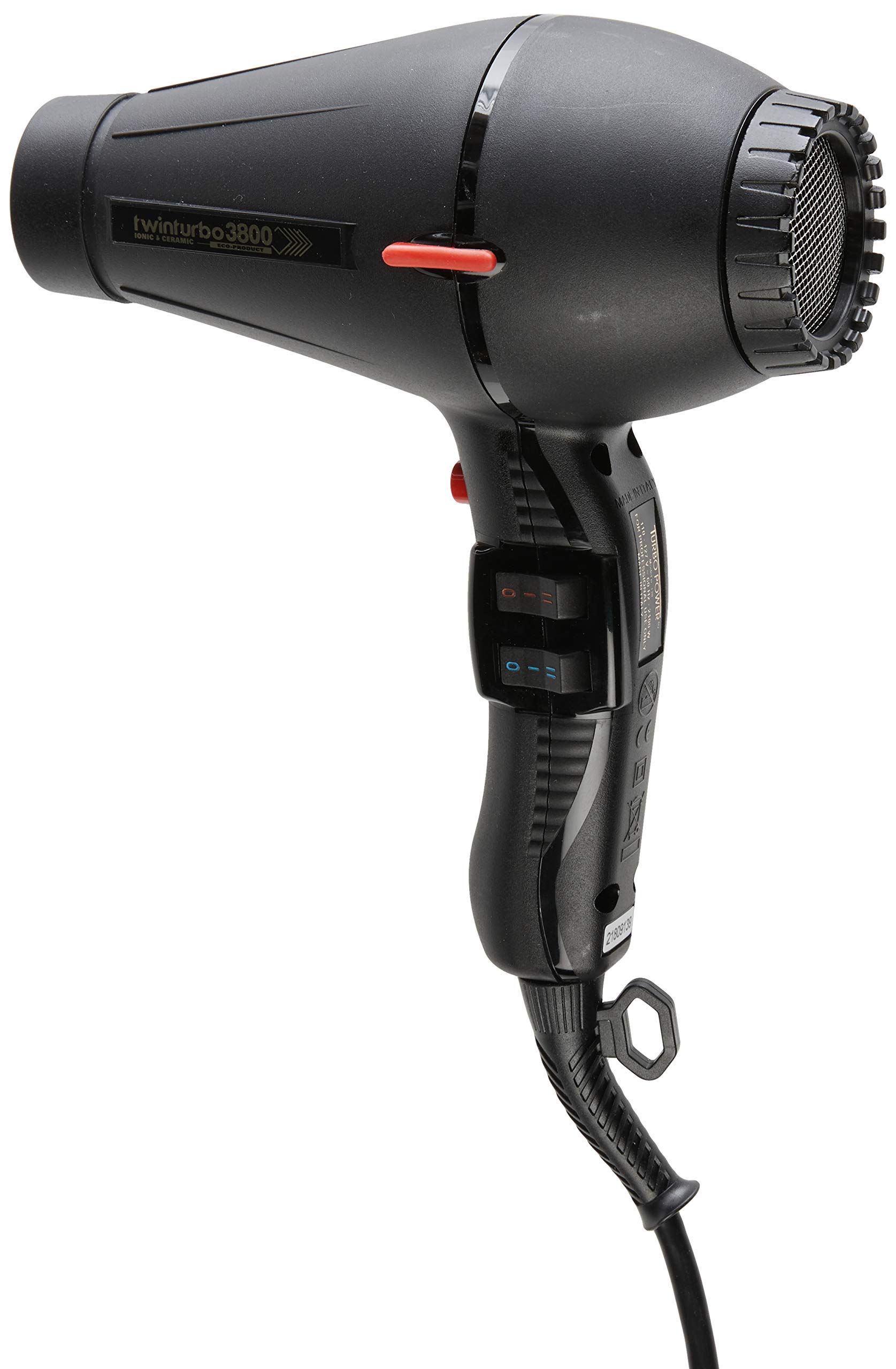 Twin Turbo 3800 Ionic & Ceramic Hair Dryer - Professional Salon Blow Dryer with Negative Ion Technology for Frizz-Free Shine - Perfect for Home & Salon Use