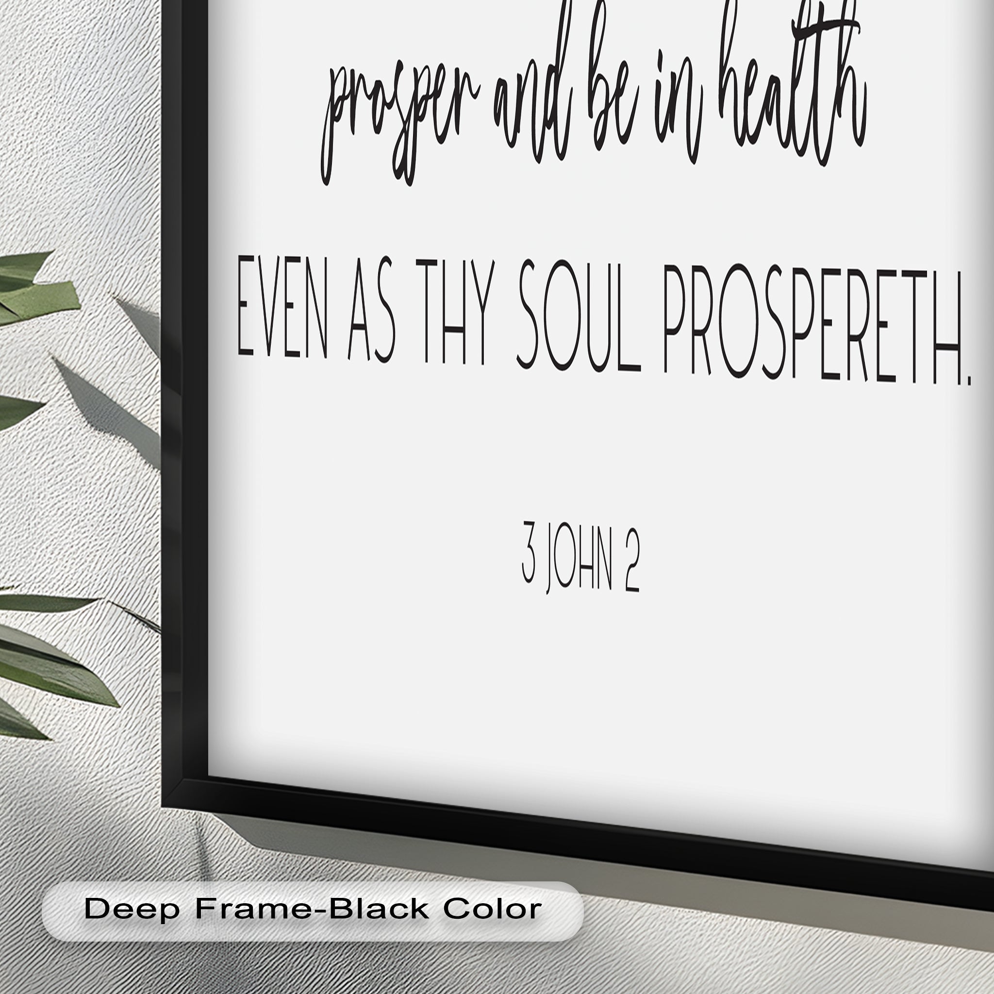 3 John 2 Bible Verse Wall Art - Christian Scripture Oil Painting for Home Decor & Church Gifts