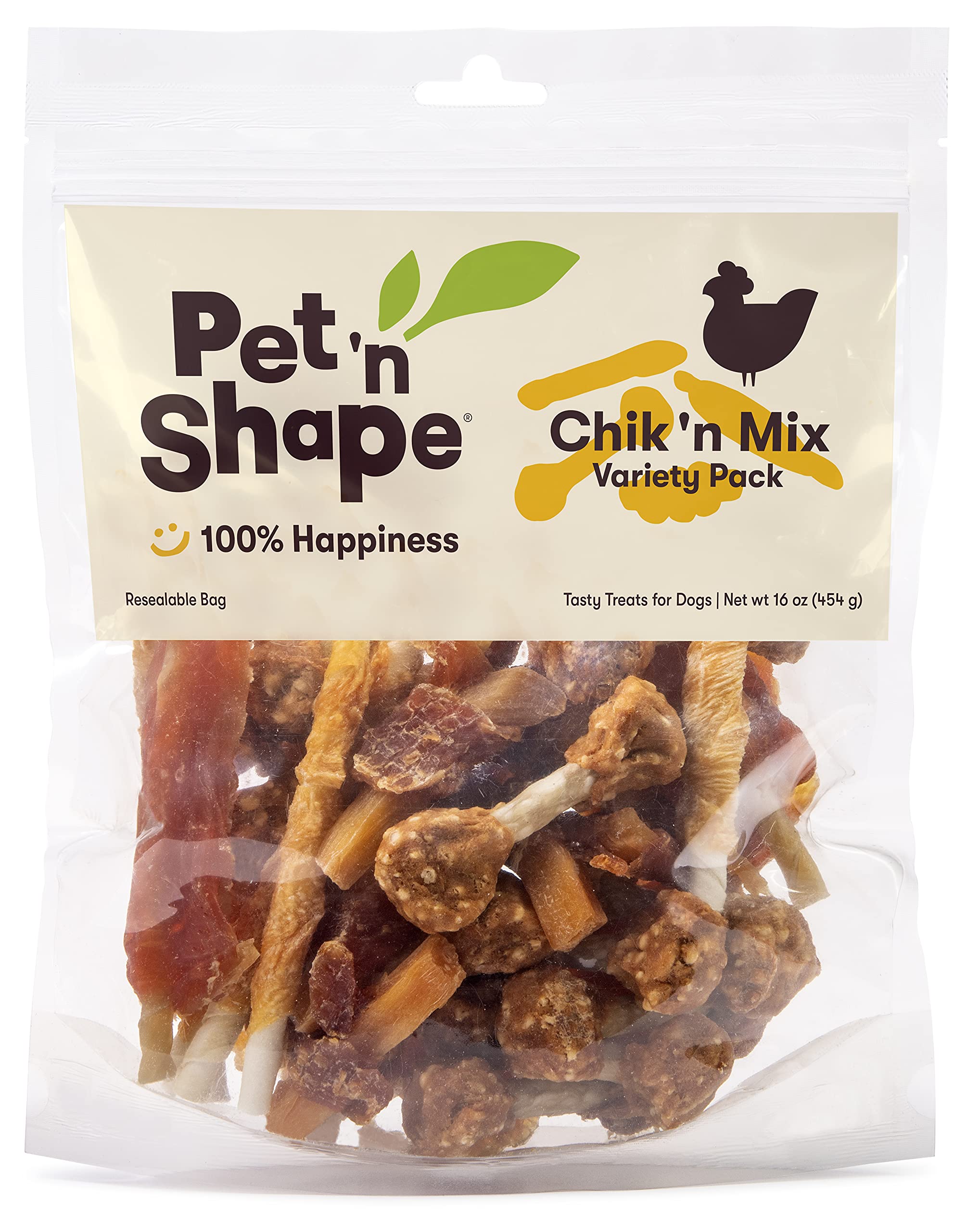 Pet 'n Shape Chik 'n Mix Variety Pack - Natural Chicken Puppy Treats, Dog Training Rewards & Healthy Snacks - 16oz (1lb) - Perfect for Training, Rewarding Good Behavior & Daily Treats