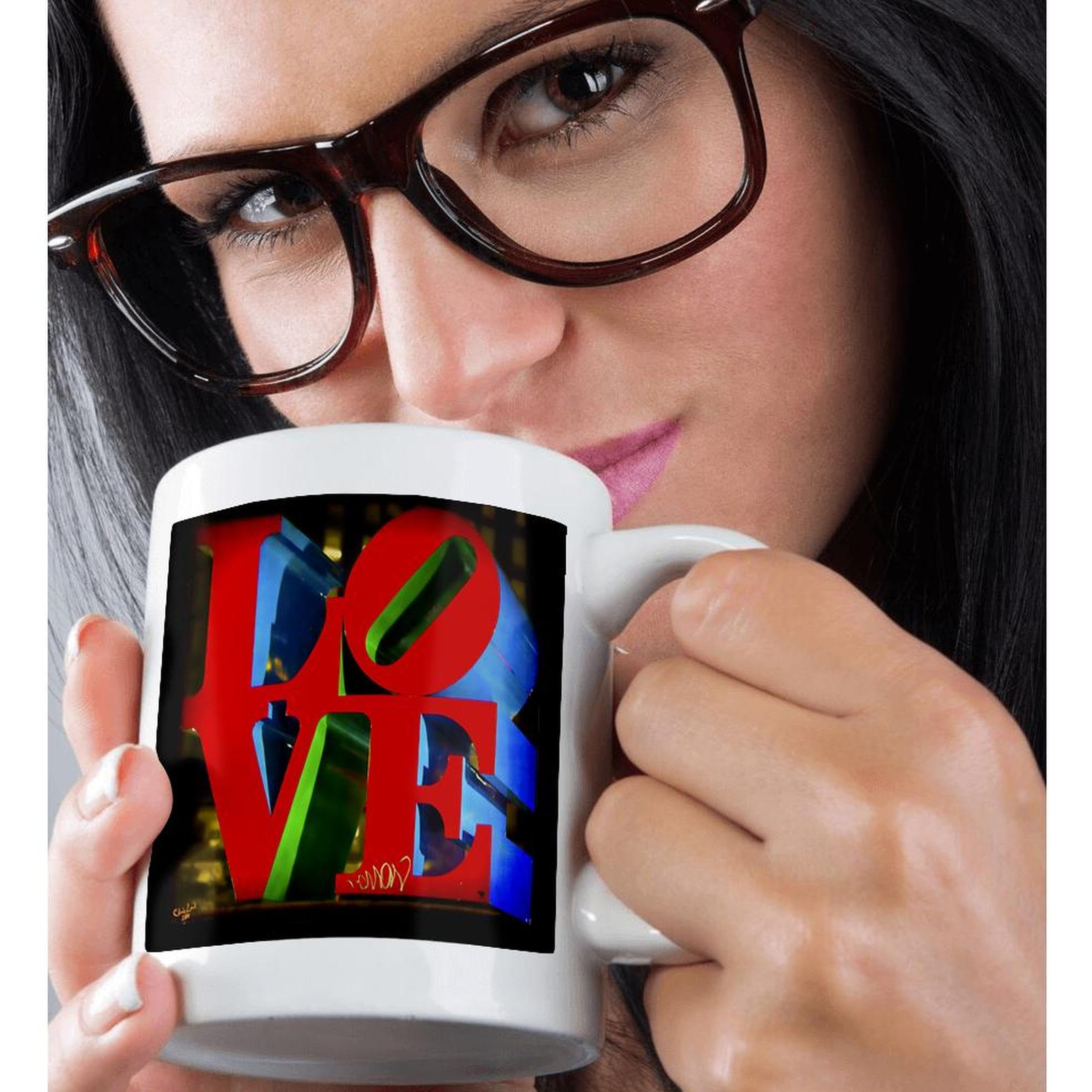 3D Rose Sculpture Love Philadelphia Ceramic Mug - 15 oz Coffee Cup with Handle, Gift for Valentine's Day, Anniversary, Couples - Perfect for Home, Office, Coffee Shops