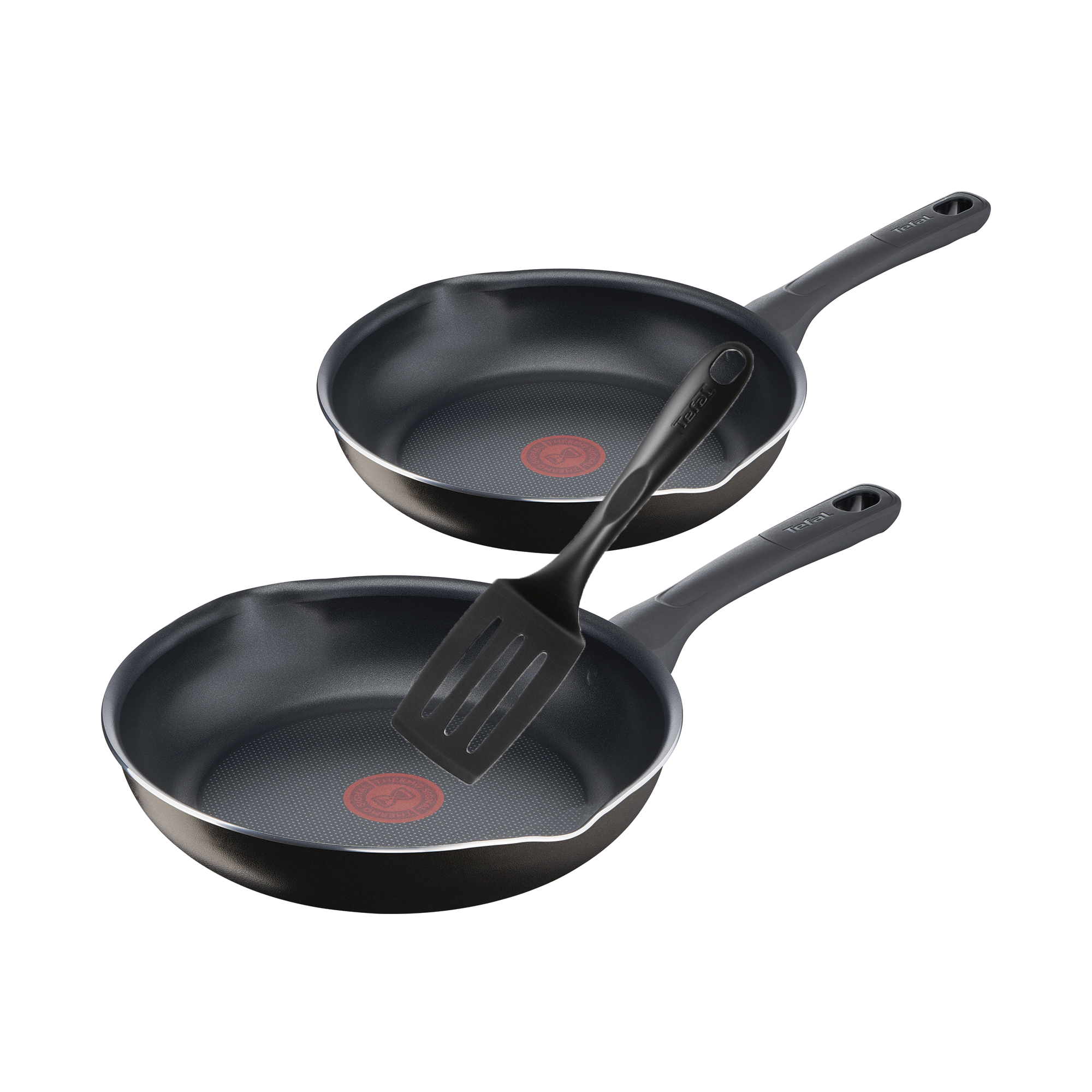 Tefal Day By Day Twin Pack Non-Stick Fry Pans 20cm & 28cm with Cooking Utensil Set - Perfect for Sauteing, Frying & Everyday Cooking