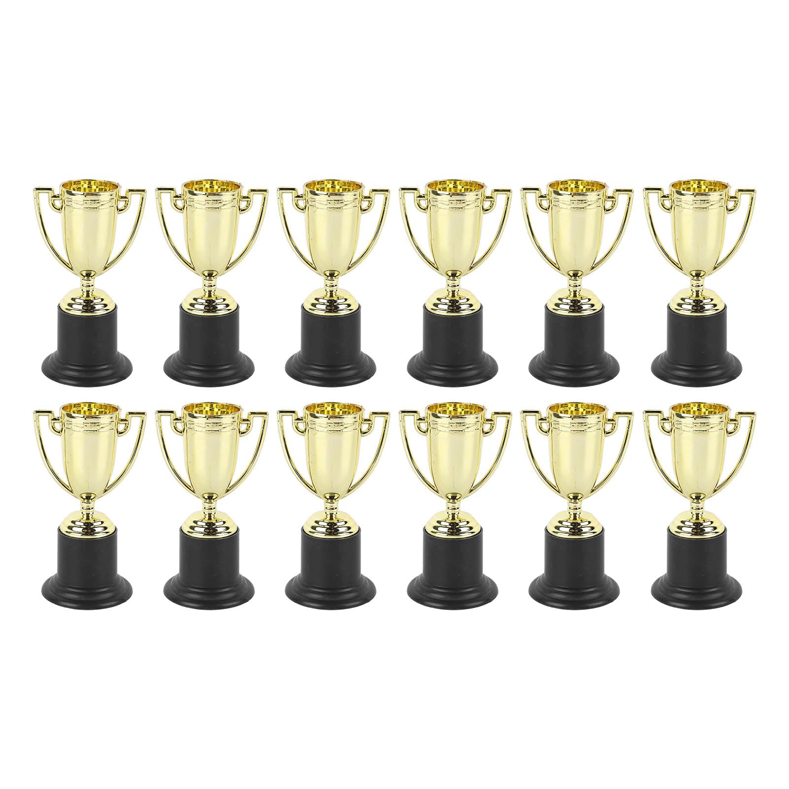 12 Pack Gold Mini Trophy Cups with Sturdy Base - Perfect for School Awards, Sports Events & Office Recognition Ceremonies