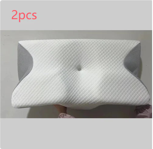 Orthopedic Memory Foam Pillow for Neck Pain Relief - Ergonomic Cervical Support Pillow with Cooling Gel - Perfect for Side, Back & Stomach Sleepers - Ideal for Home, Travel & Office Use
