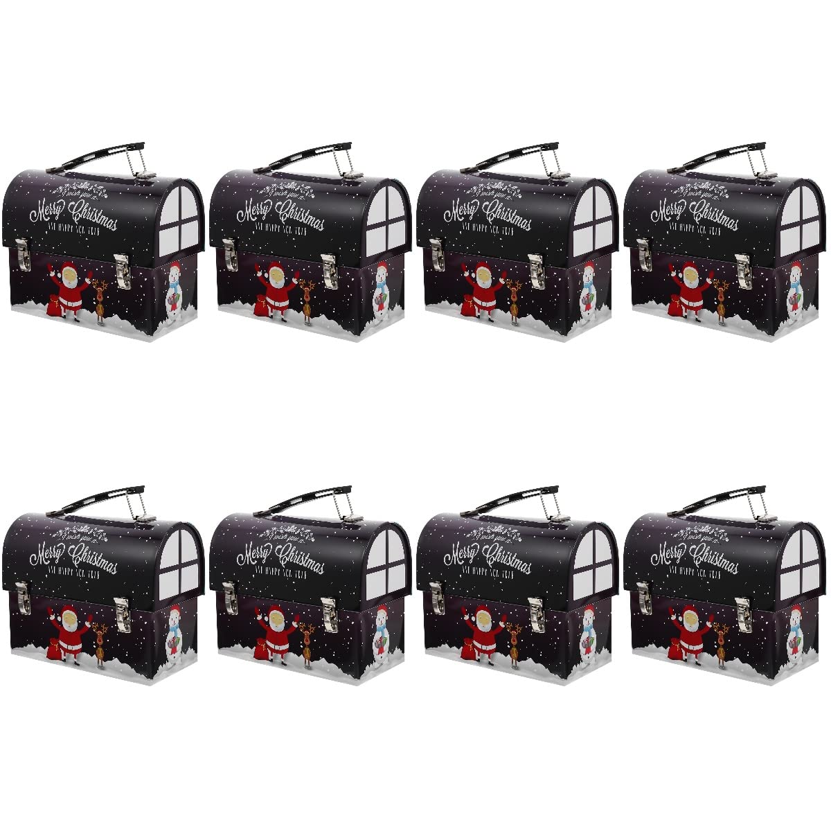 GALPADA Christmas Decorations Set of 8 - Tinplate Xmas Storage Boxes for Holiday Candy & Ornaments | Perfect for Gift Wrapping, Party Favors & Festive Home Decor