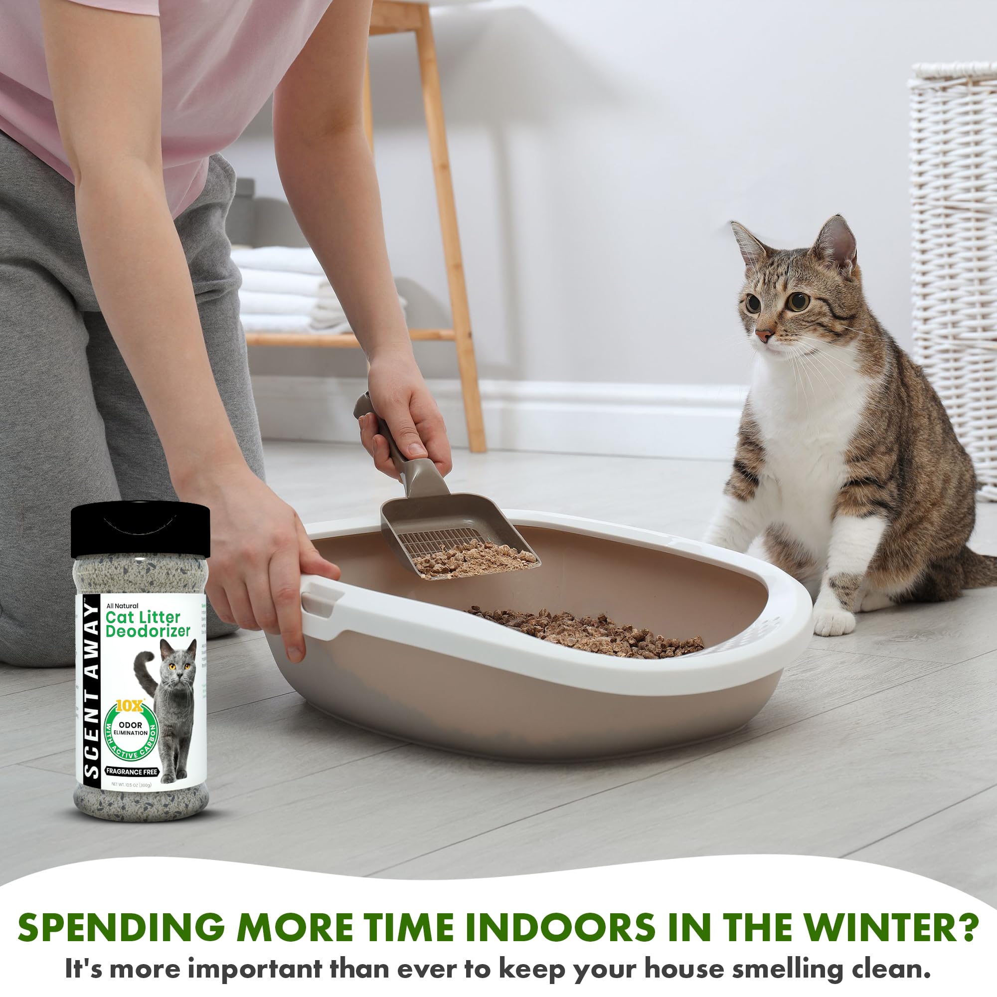 Premium Cat Litter Deodorizer with Activated Charcoal - Odor Eliminator for Litter Box | Fragrance-Free & Long-Lasting | Neutralizes Cat Urine & Waste Smells | Keeps Home Fresh (1 Pack) - Ideal for Multi-Cat Households & Small Spaces