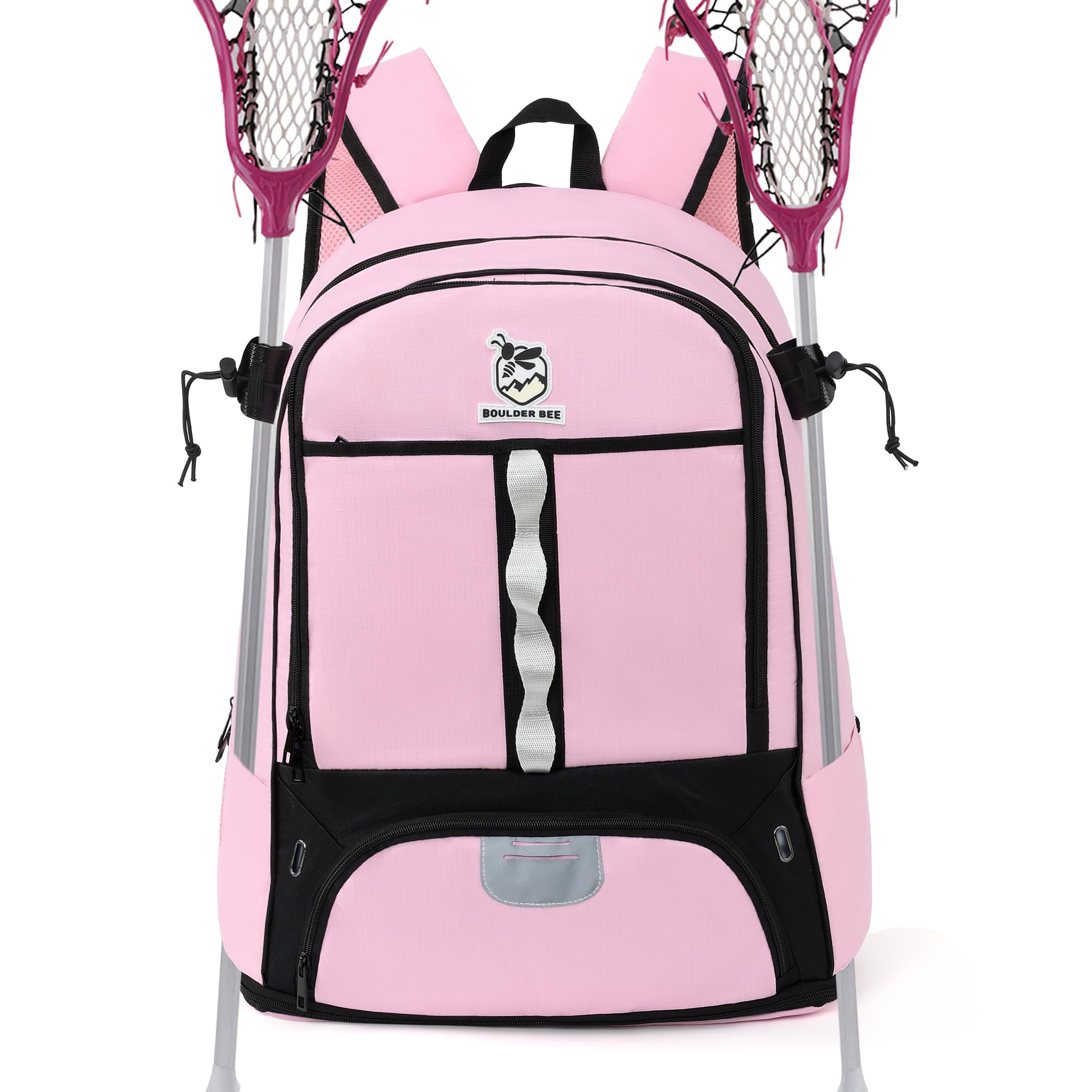 Boulder Bee Lacrosse Backpack with Stick Holders - Durable Field Hockey Sports Bag for Women & Girls - Perfect for Training, Games & Travel Accessories
