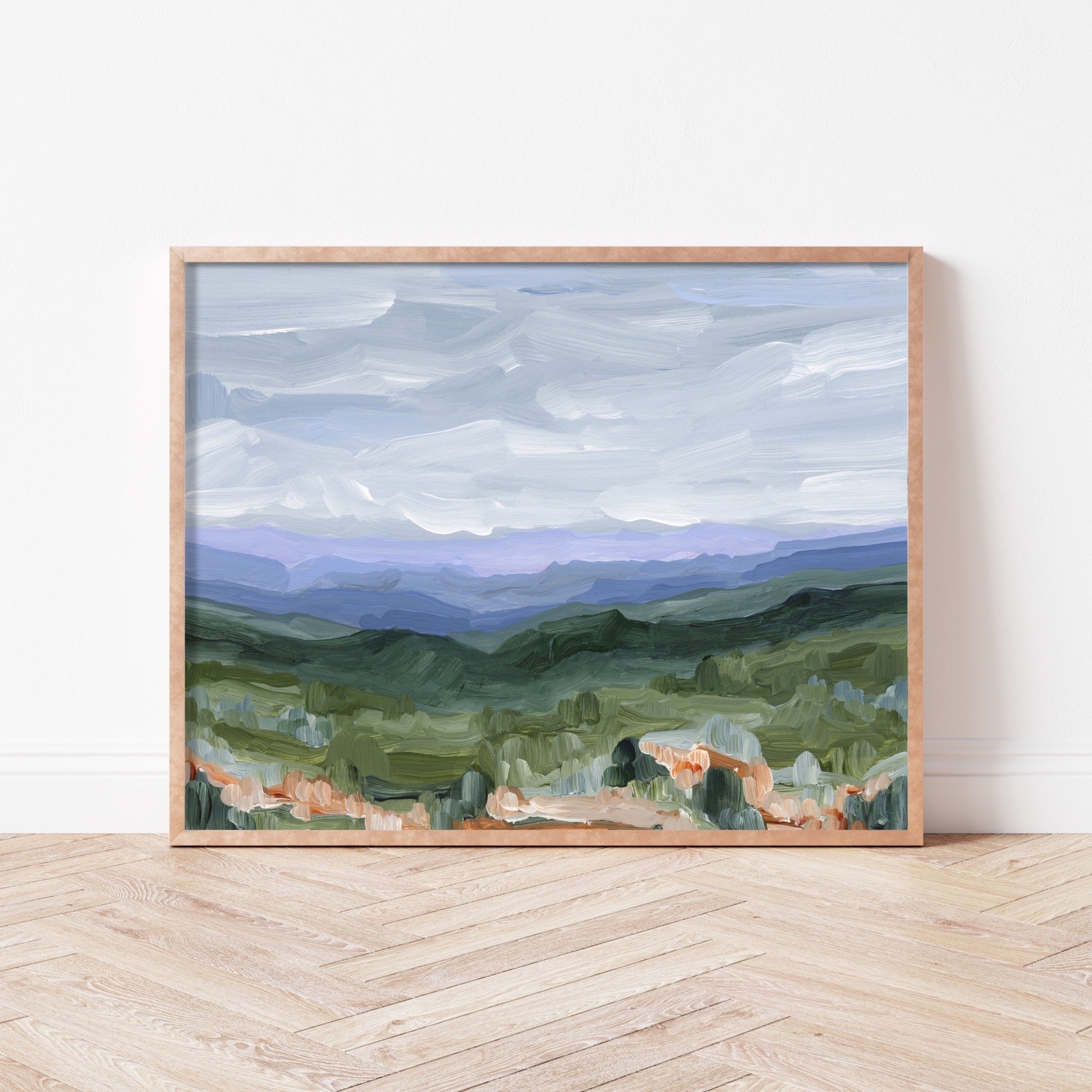 Blue Ridge Mountain Landscape Art Print - Stunning Wall Decor for Living Room, Bedroom & Office - Premium Canvas Painting for Home & Office Decor