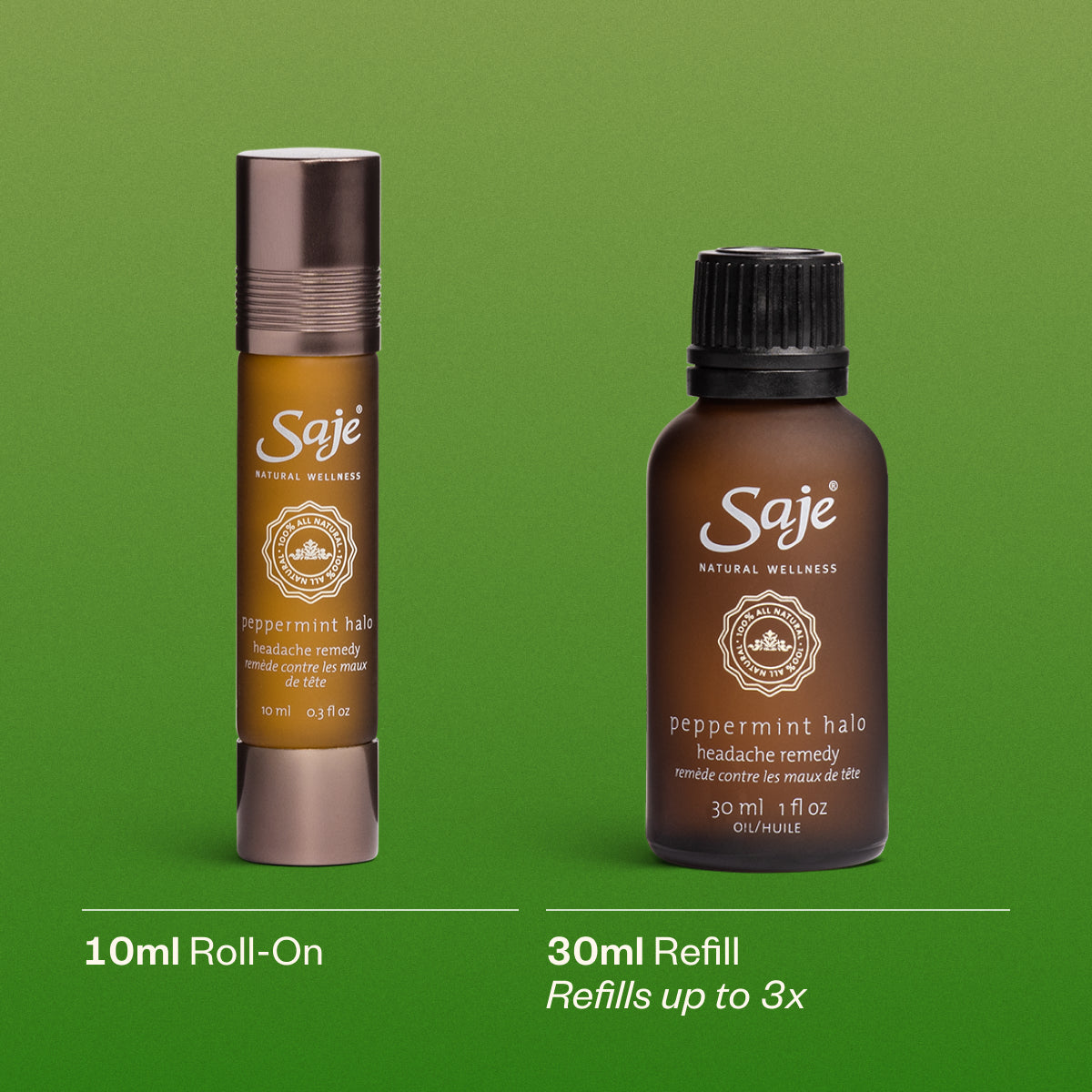 Peppermint Halo Duo - Cooling Headache Relief Stick & Aromatherapy Roll-On | Perfect for Migraines, Stress Relief & On-the-Go Use