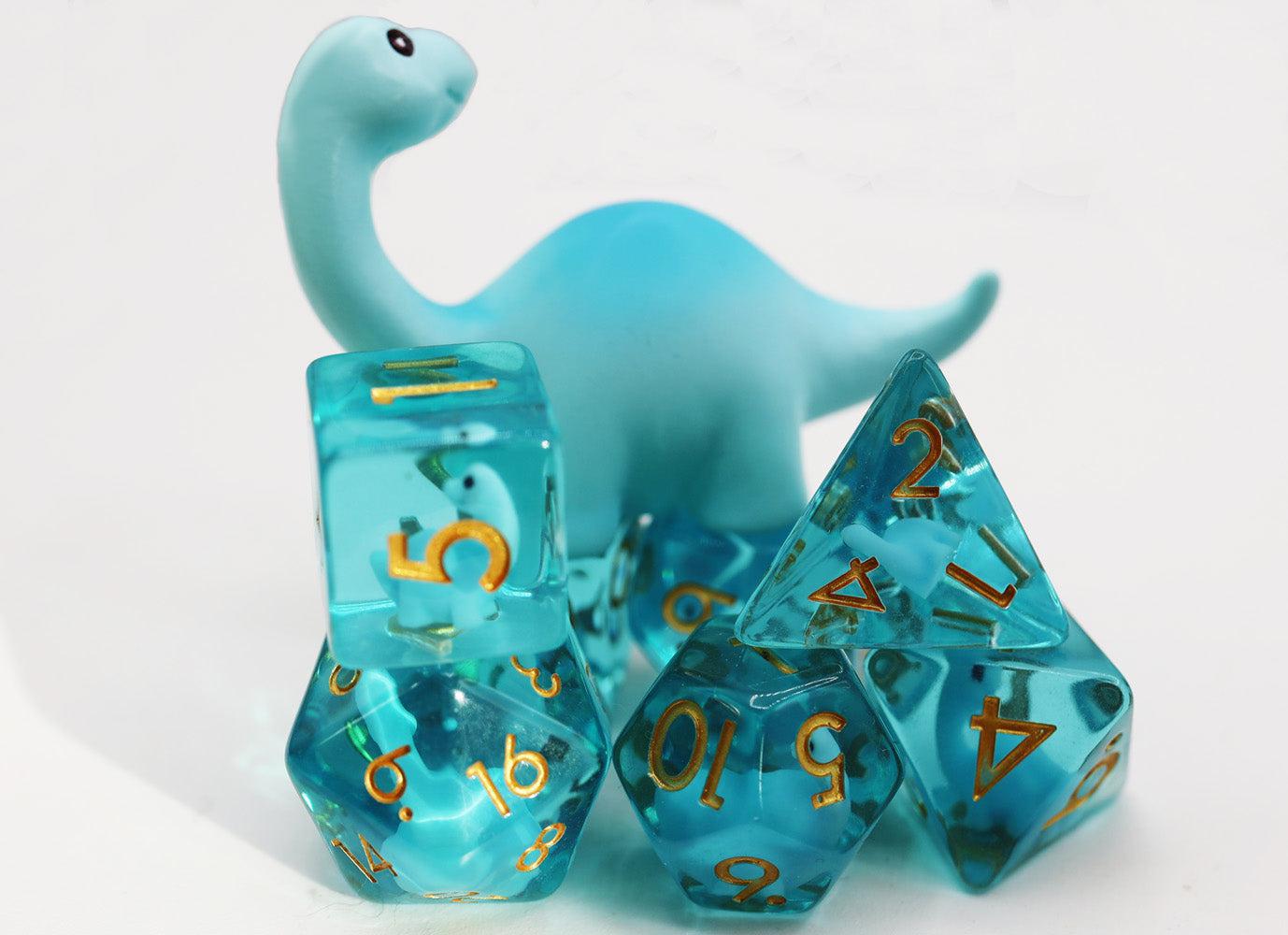 Brontosaurus 7-Piece RPG Dice Set - Premium Polyhedral Dice for Dungeons & Dragons, Pathfinder, and Tabletop Role-Playing Games - Perfect for Gifts, Game Nights, and Fantasy Adventures