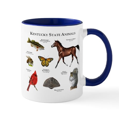 White/Navy Inside - Kentucky State Animals Mug