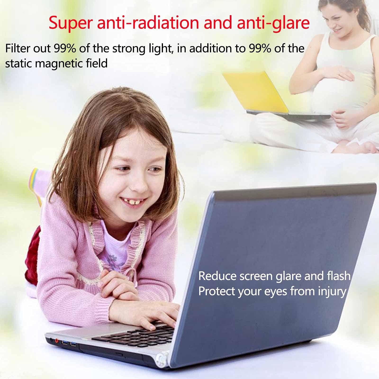 24-inch Desktop Computer Privacy Screen Filter - Hanging Removable Blue Light Blocking Screen Protector | HD Anti-Glare Eye Protection for Office & Home Use