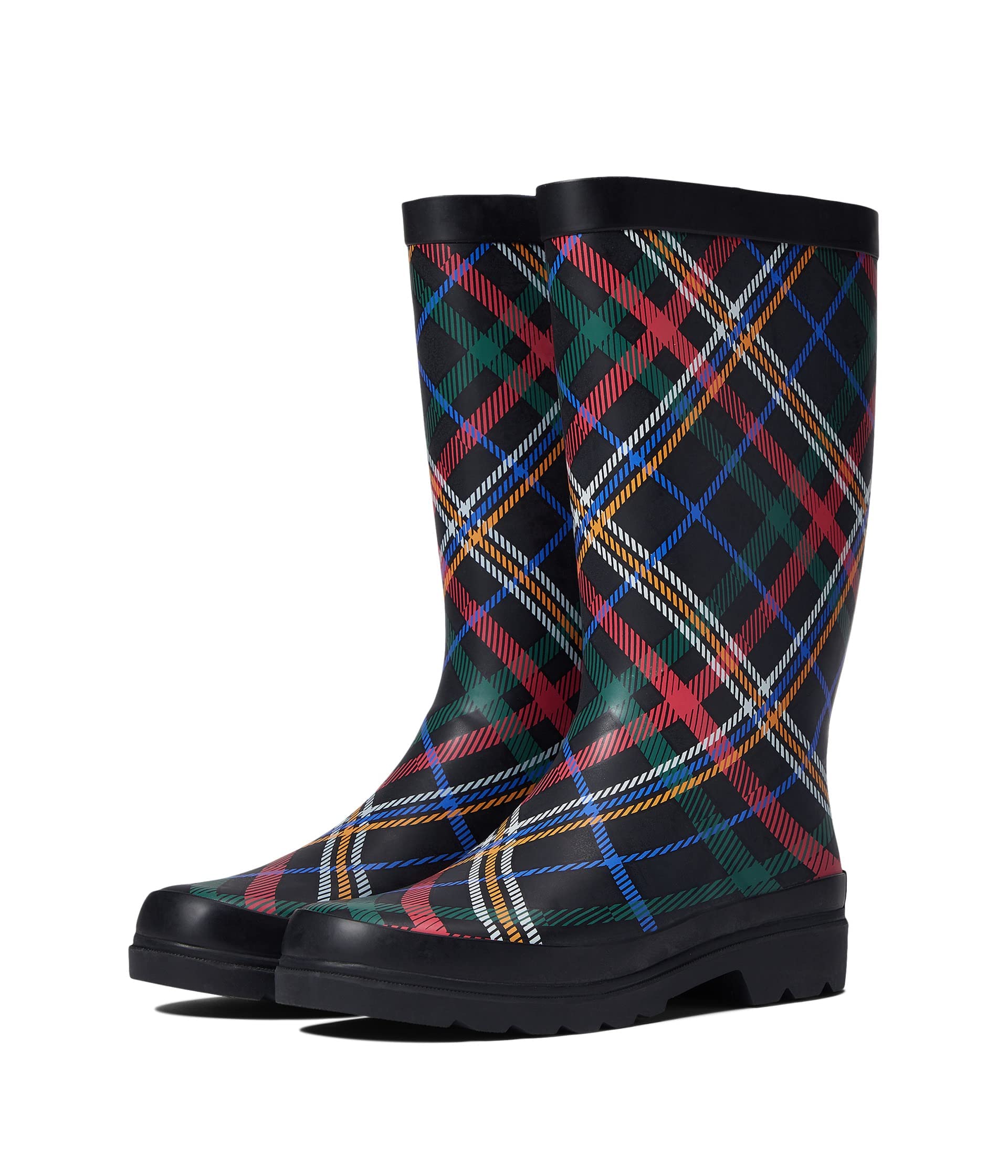 Women's Sugar Raffle 4 Rubber Pull-On Rain Boots - Waterproof Multi-Color Design - Size 8 Medium (B,M) - Perfect for Gardening, Hiking & Wet Weather