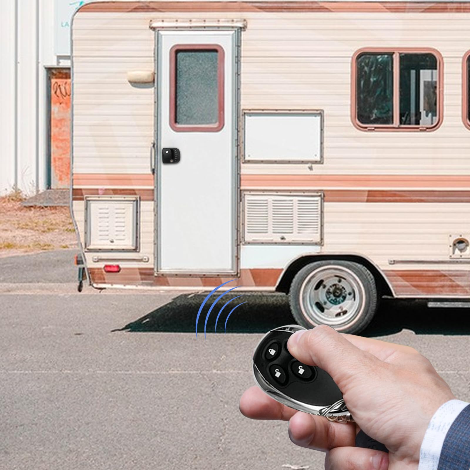 Keyless Entry RV Door Lock with Keypad - Replacement Camper Door Lock with Fobs & 2 Keys for Travel Trailers (Right Handed) | Secure & Convenient Access for Motorhomes, Fifth Wheels & Campers