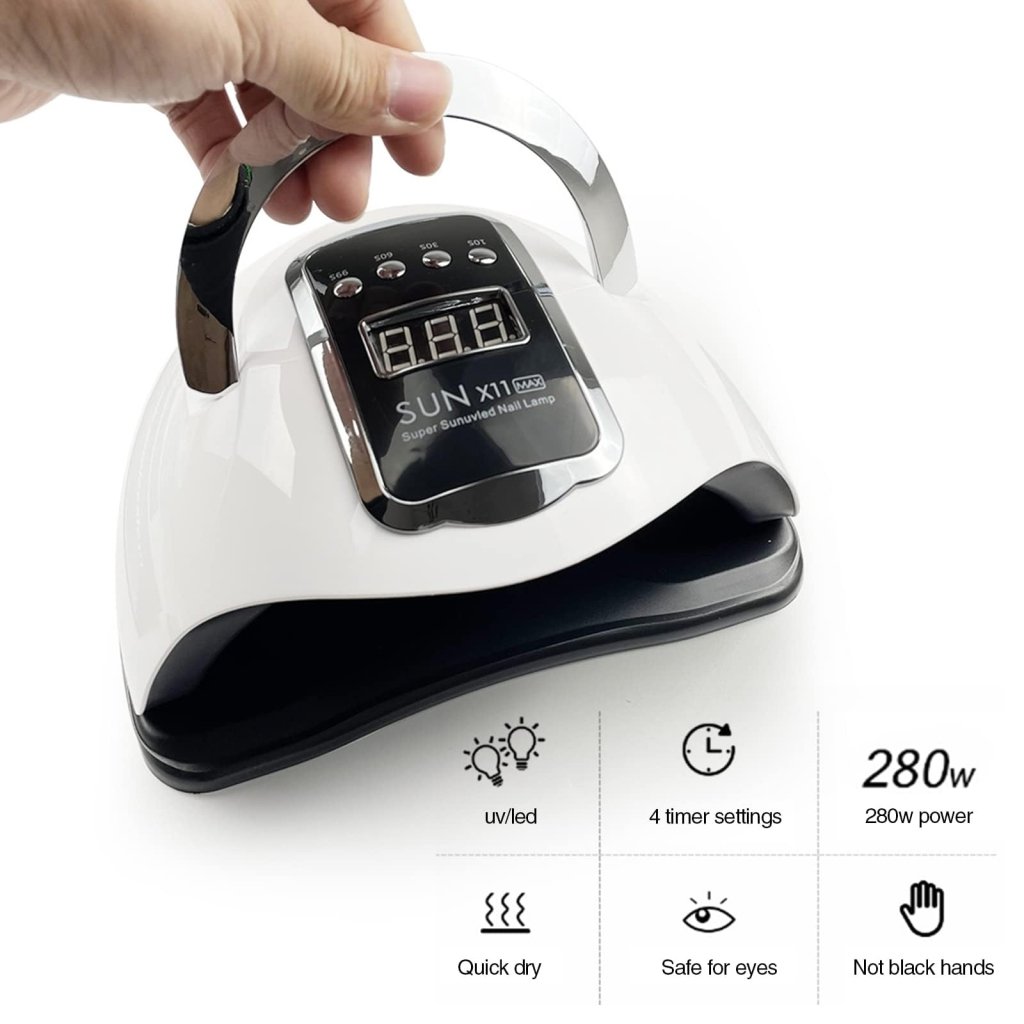 280W X11 MAX UV LED Nail Lamp - Professional Auto Sensor Nail Dryer for Gel Polish & Acrylic Nails - Fast Curing UV Light for Home & Salon Manicure & Pedicure