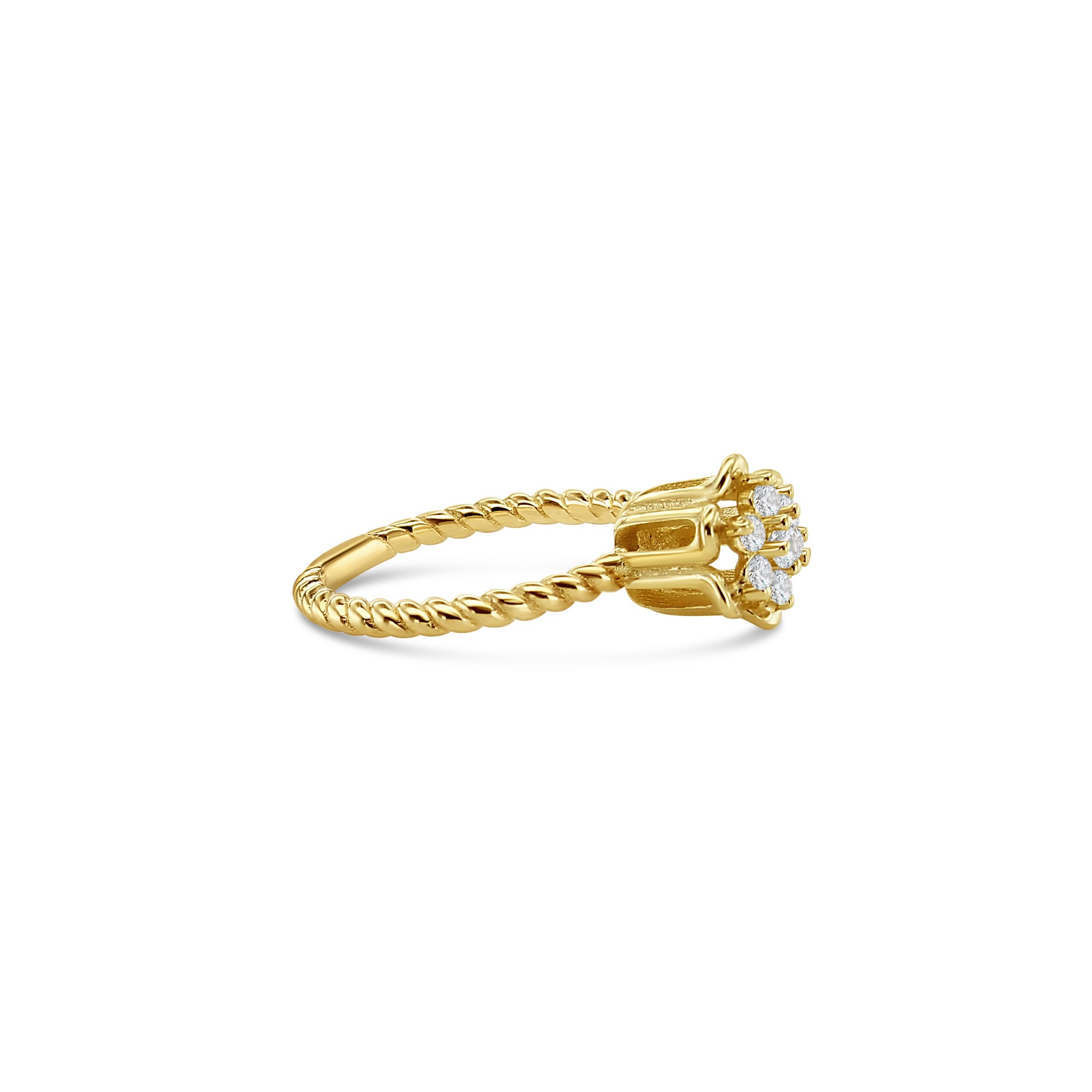 0.25cttw Diamond Tulip Flower Ring in 14K Yellow Gold - Elegant Jewelry Gift for Women, Perfect for Weddings, Anniversaries & Special Occasions