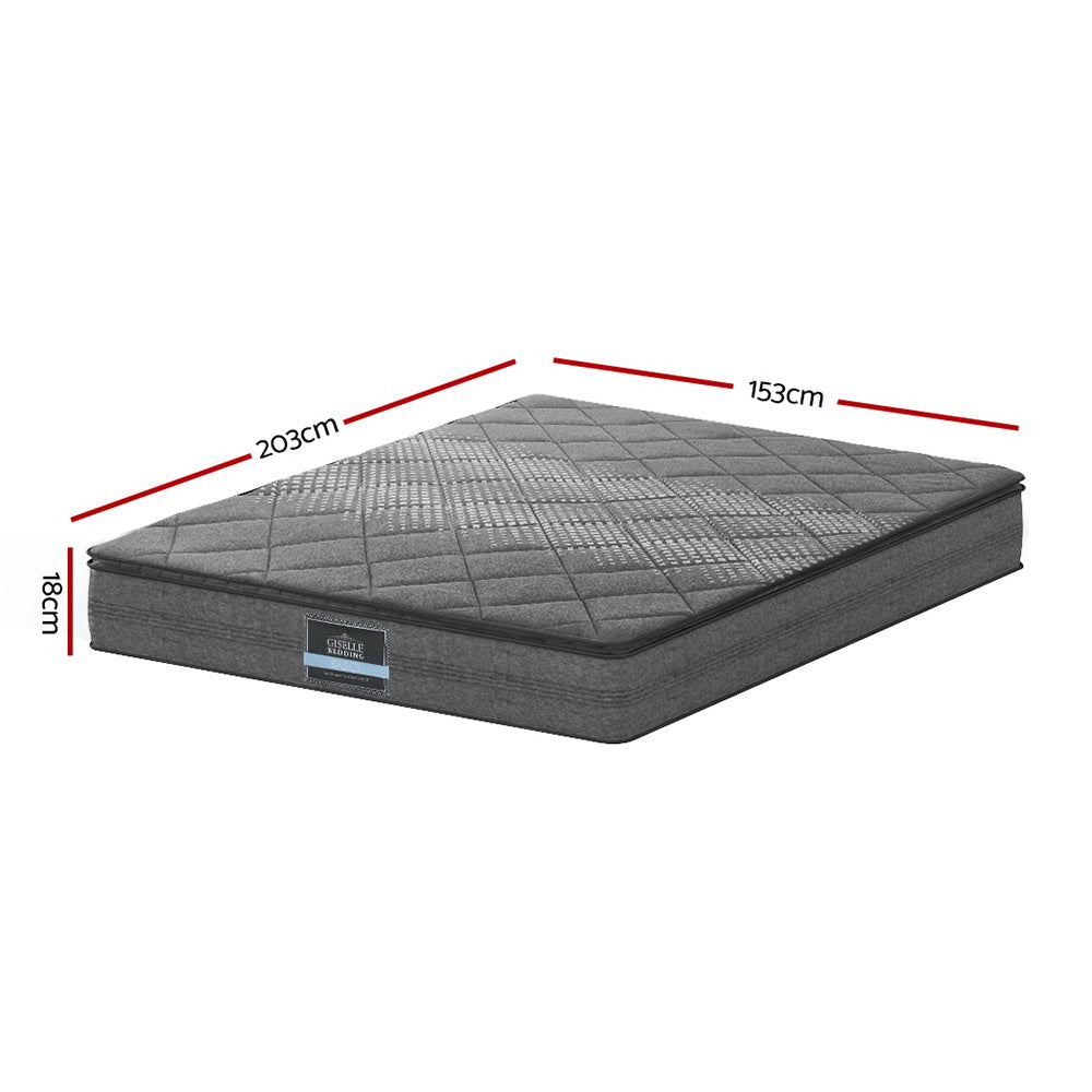 Ella Series Pillow Top Mattress 18CM Thick Queen Size - Premium Comfort for Side Sleepers & Back Pain Relief, Perfect for Master Bedroom & Guest Room