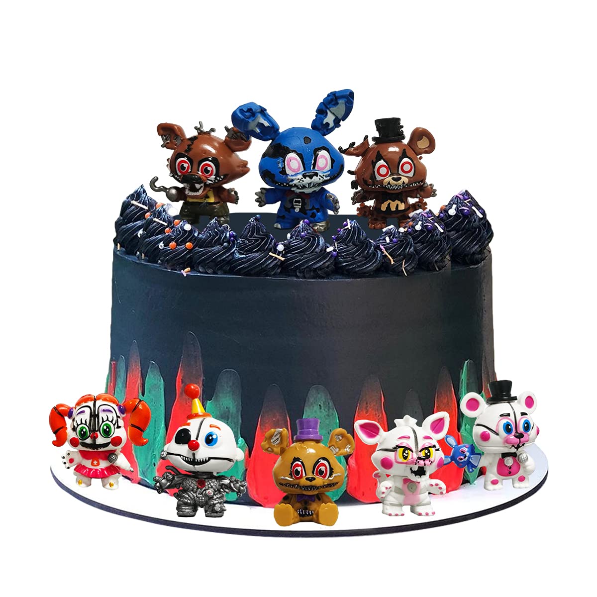 Five Nights at Freddy's Birthday Cake Toppers - 8pcs Kids Party Decorations for FNAF Themed Cakes | Perfect for Birthday Parties, Baby Showers & Halloween Celebrations