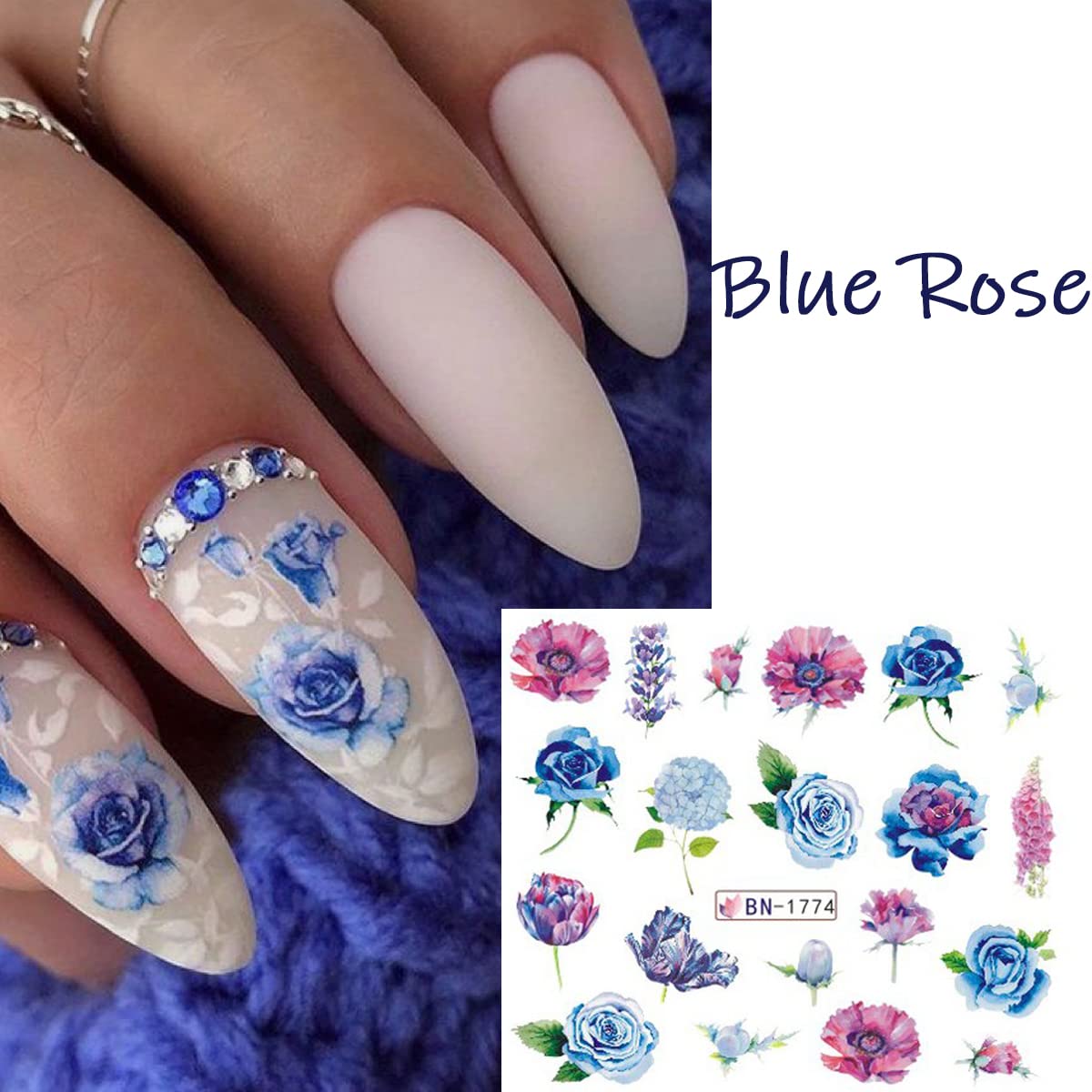 Floral Water Transfer Nail Decals - 12 Sheets Spring Flower Nail Art Stickers for DIY Nail Designs | Perfect for Manicures, Pedicures, Bridal Nails & Party Nail Art Accessories