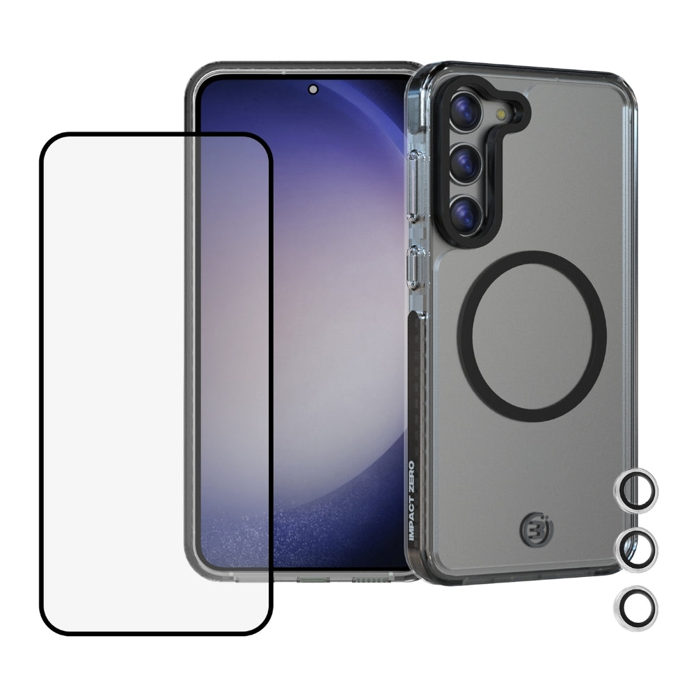 Impact Zero® Premium Protective Case with Screen & Lens Protector for Samsung Galaxy S24/S24+/S24 Ultra - Shockproof & Scratch-Resistant Bundle for Everyday Use & Outdoor Activities