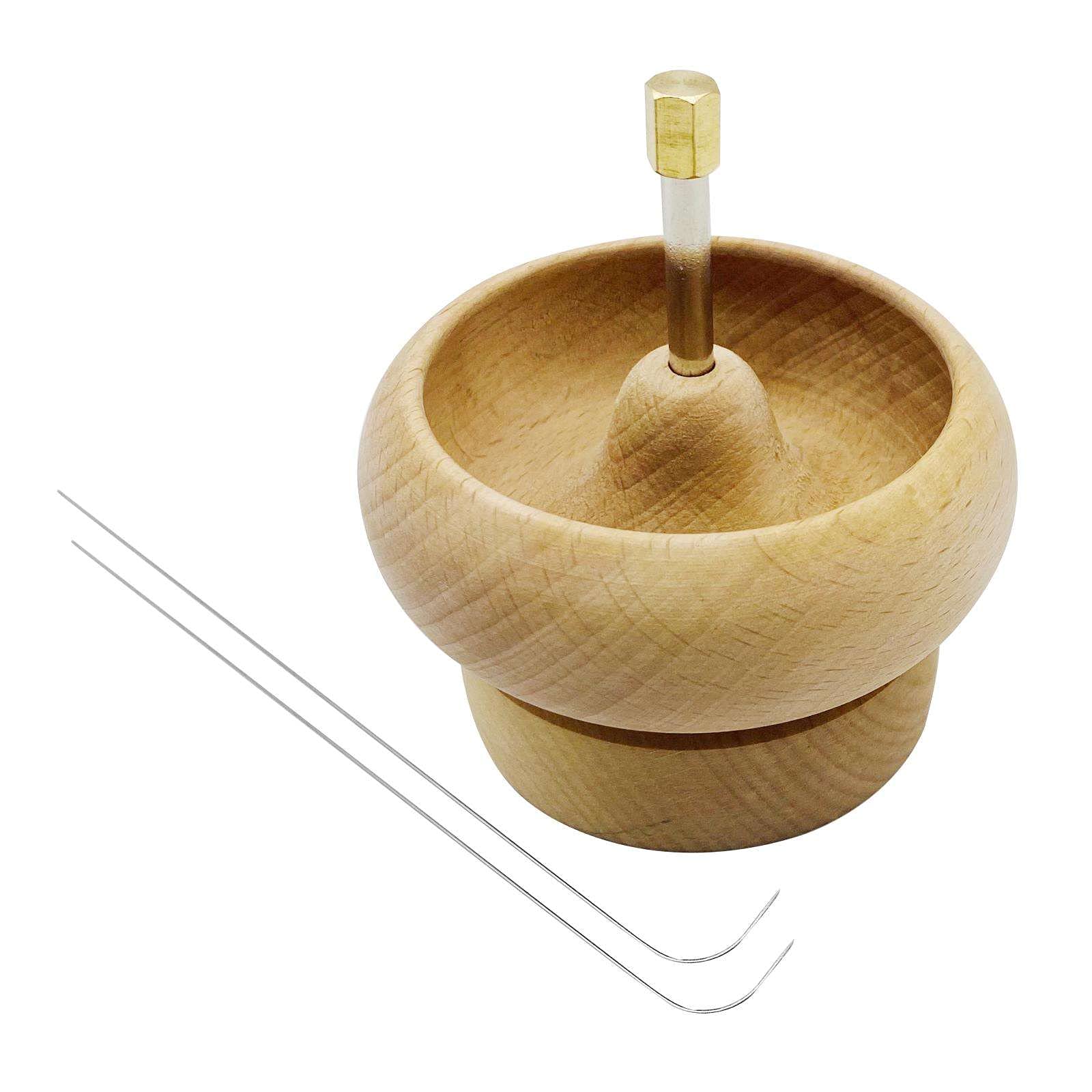 Wooden Bead Spinner Bowl for Jewelry Making - 9CM Diameter Craft Tool for DIY Bracelets, Necklaces & Anklets - Perfect for Beading, Sewing and Quick Craft Projects